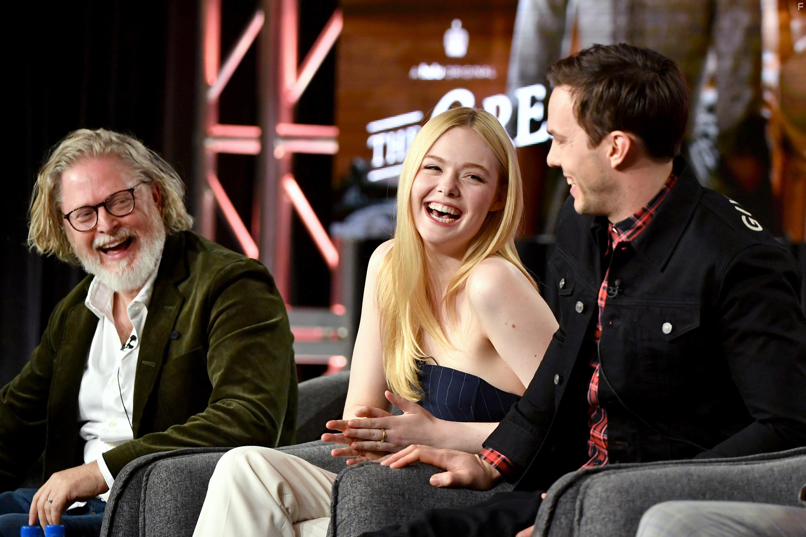 Nicholas Hoult, Amy Sussman, and Elle Fanning at an event for The Great (2020)