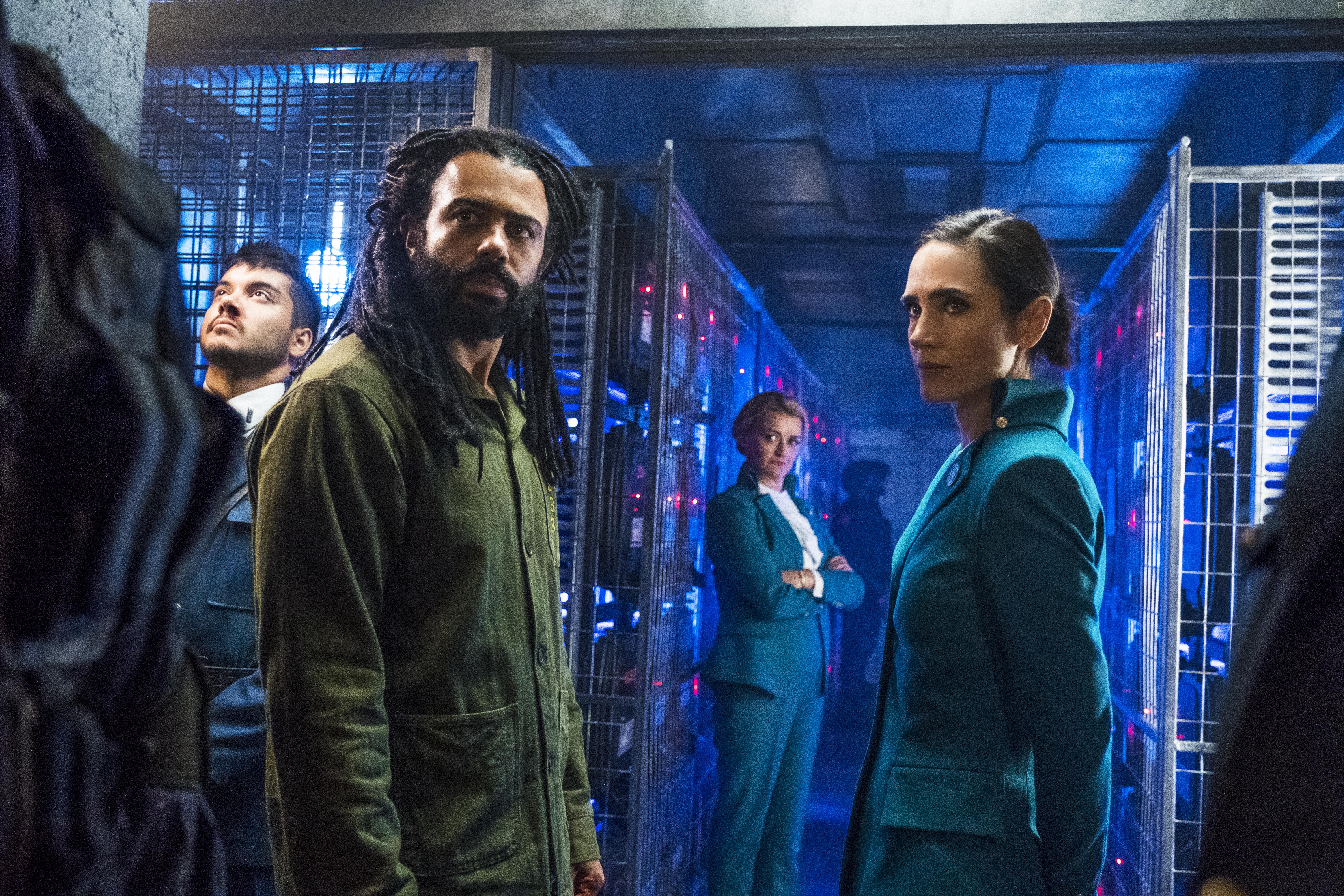 Jennifer Connelly, Alison Wright, and Daveed Diggs in Snowpiercer (2020)