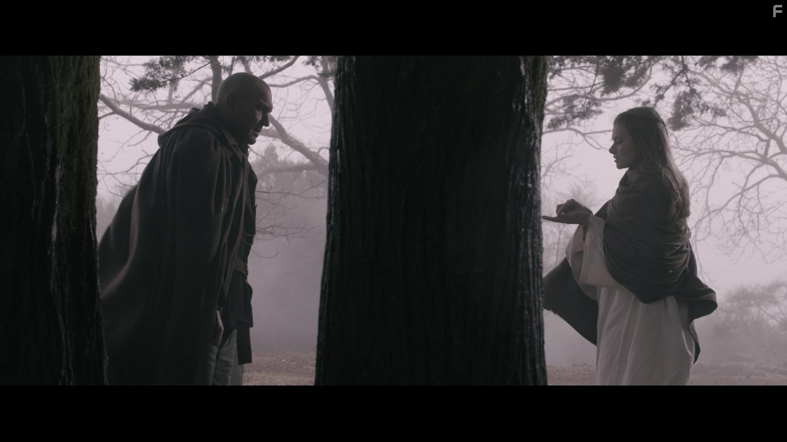 Vinnie Jones and Alyssa Lozovskaya in Ron Hopper's Misfortune (2020)