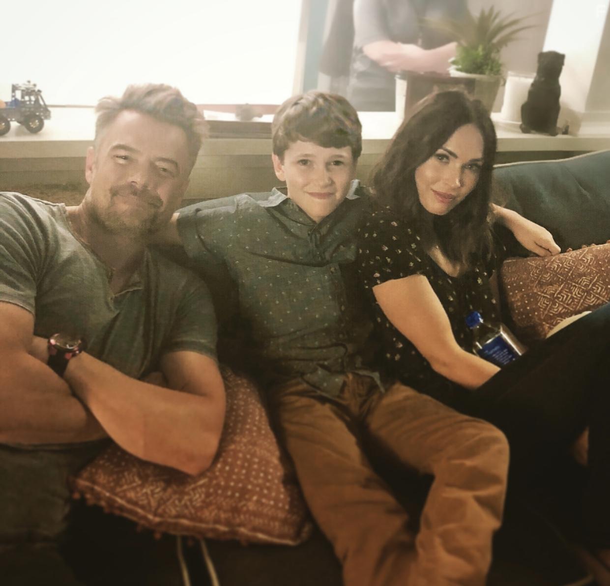Josh Duhamel, Megan Fox, and Gabriel Bateman in Think Like a Dog (2020)