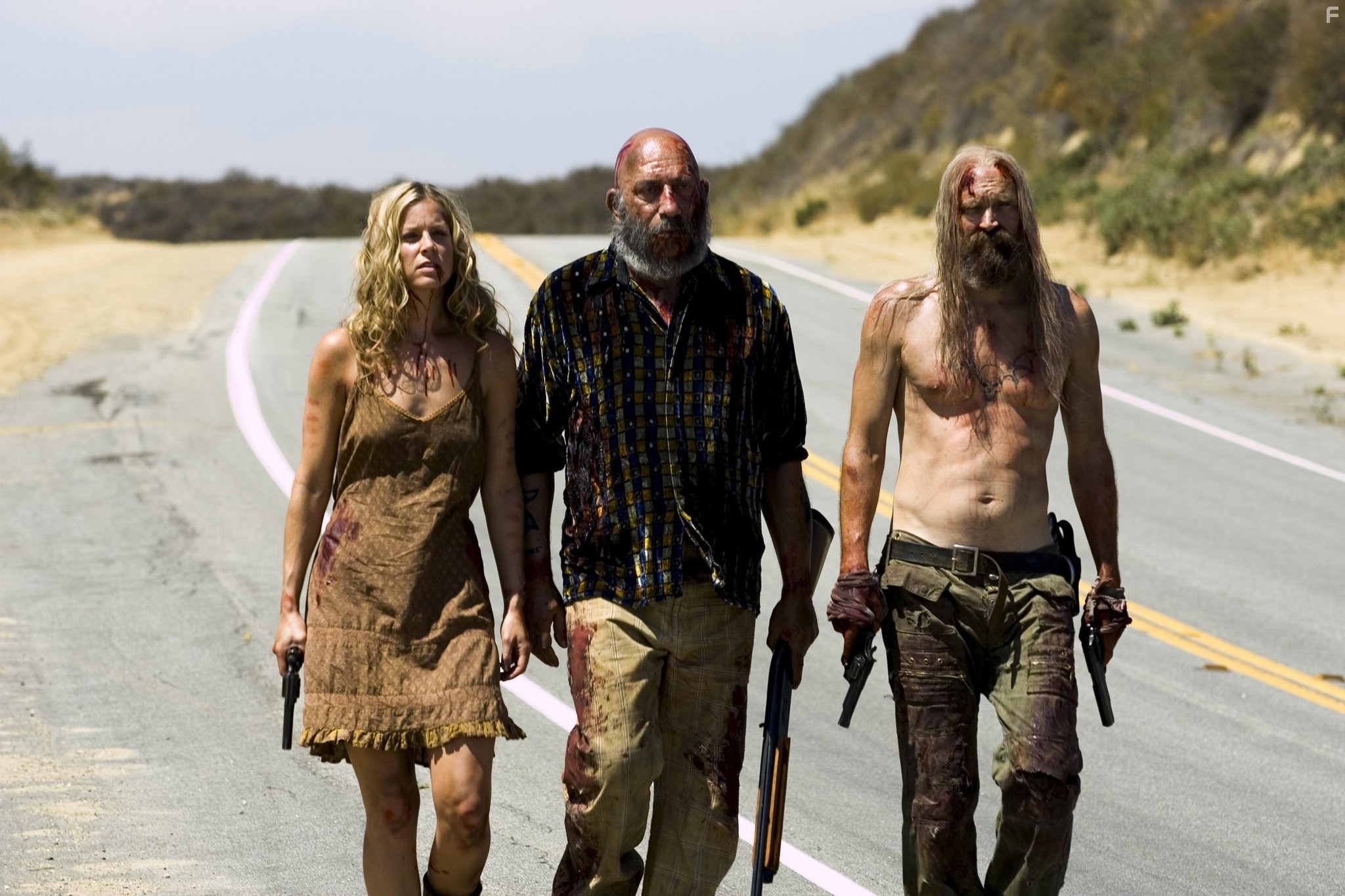 Sid Haig, Sheri Moon Zombie, and Bill Moseley in Изгнанные дьяволом (2005)