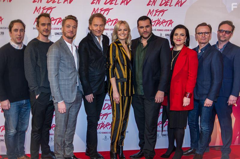 Malin Akerman, Jonas Karlsson, Tomas Ledin, Johan Ulveson, Per Andersson, Christian Hillborg, Shima Niavarani, and Edward af Silln at an event for En del av mitt hjrta (2019)