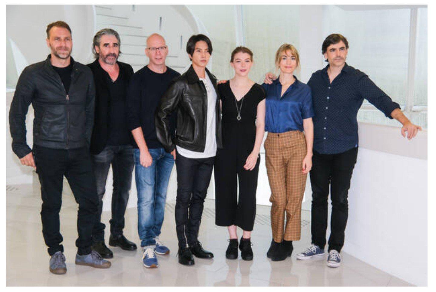 John Lynch, Alexandre Willaume, Tomohisa Yamashita, Laura Bach, and Katharine O'Donnelly at an event for The Head (2020)