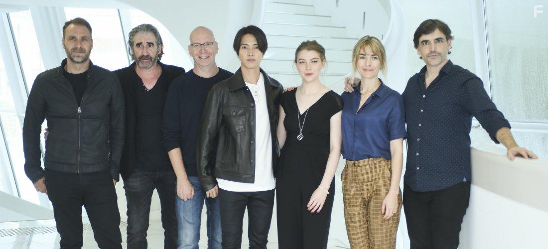 John Lynch, Alexandre Willaume, Tomohisa Yamashita, Laura Bach, and Katharine O'Donnelly at an event for The Head (2020)