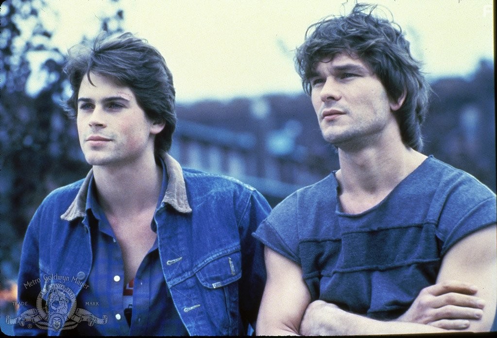 Rob Lowe and Patrick Swayze in Молодая кровь (1986)