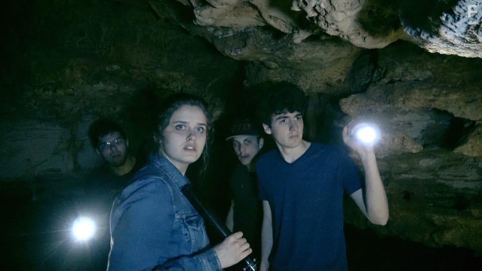 Brooke Mckinney, Neal Sansing, Michael Morris, and Enzo Monfre in Beneath: A Cave Horror (2018)