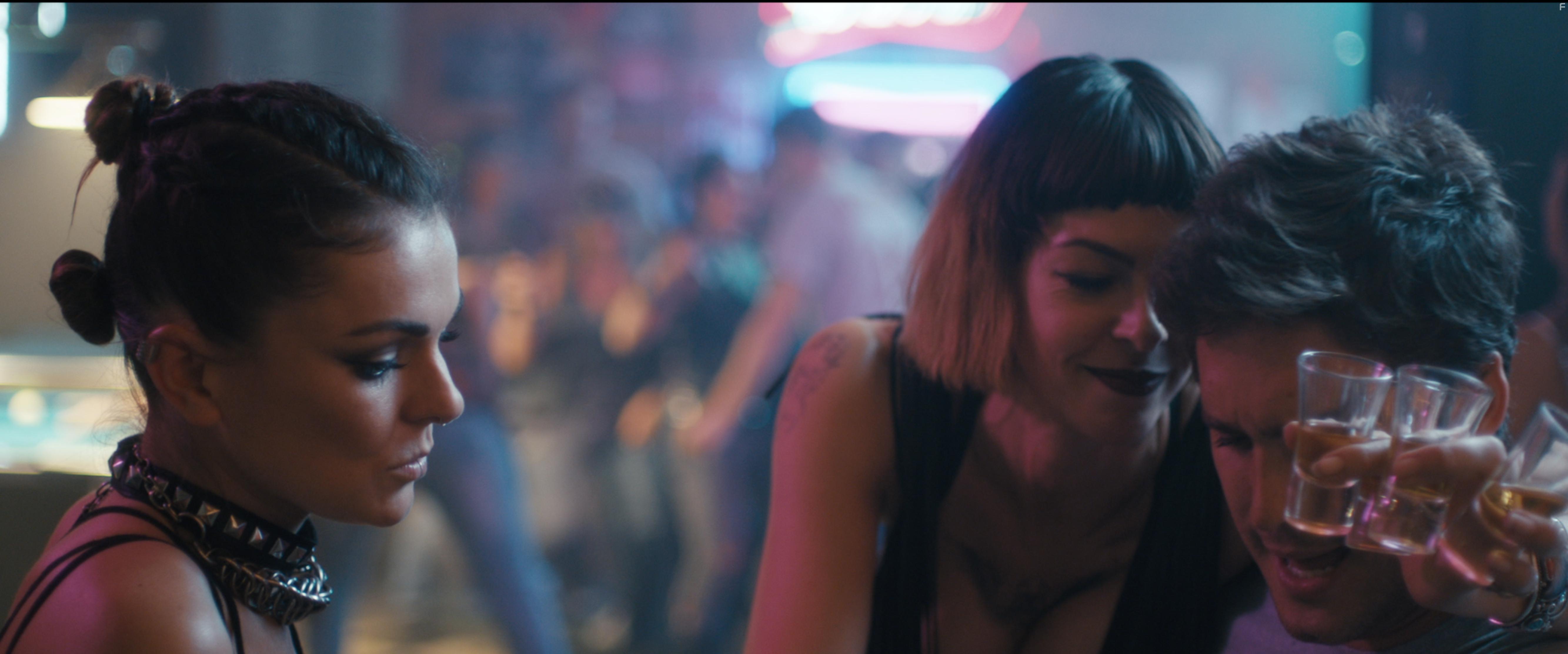 Diego Boneta, Pollyanna McIntosh, and Serinda Swan in Revenge Ride (2020)