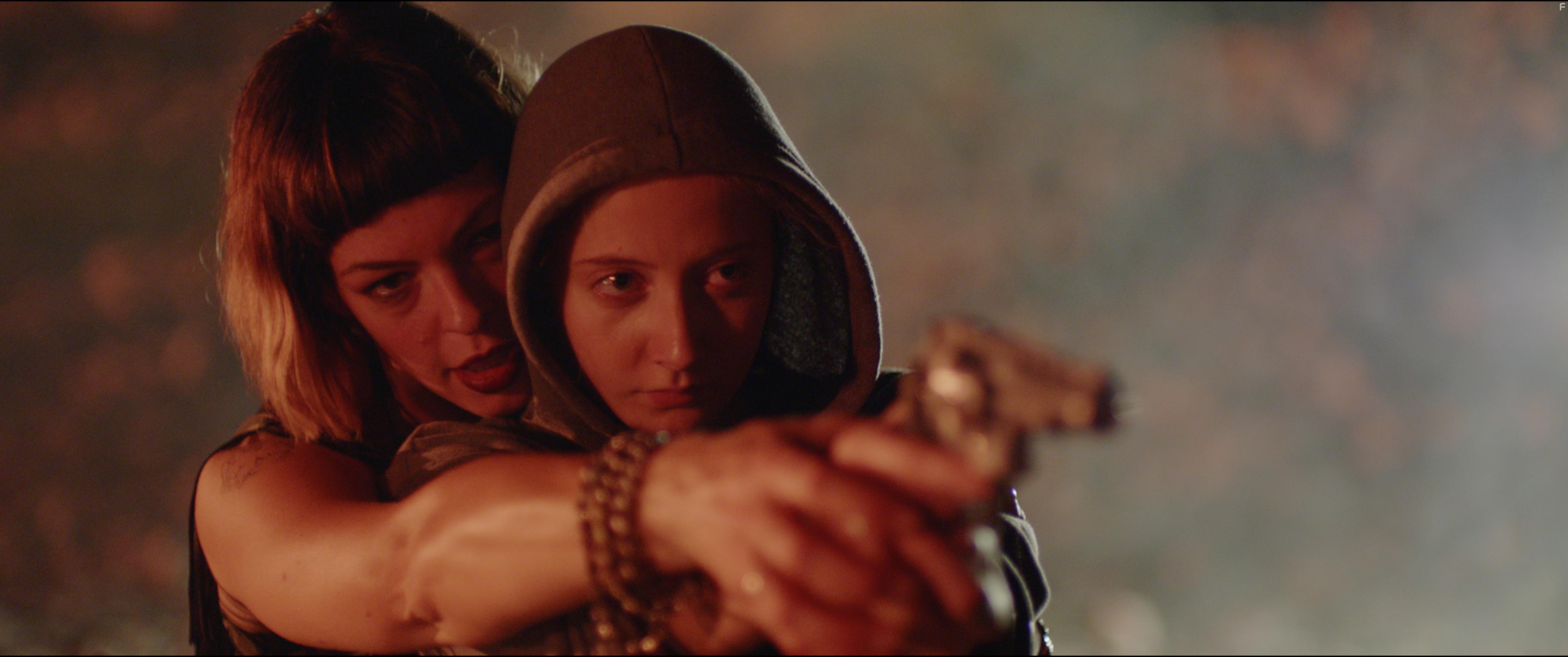 Pollyanna McIntosh and Vanessa Dubasso in Revenge Ride (2020)