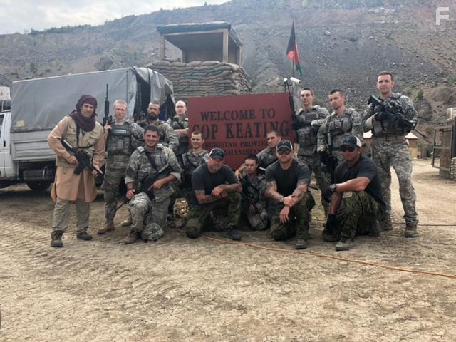 Cory Hardrict, Jack DeVos, Bobby Lockwood, Alexander Arnold, Will Attenborough, Paul Merryman, Jonathan Yunger, Caleb Landry Jones, Alfie Stewart, Aleksandar Aleksiev, Taylor John Smith, Ernest Cavazos, Scott Alda Coffey, and Jariko Denman in The Outpost (2020)