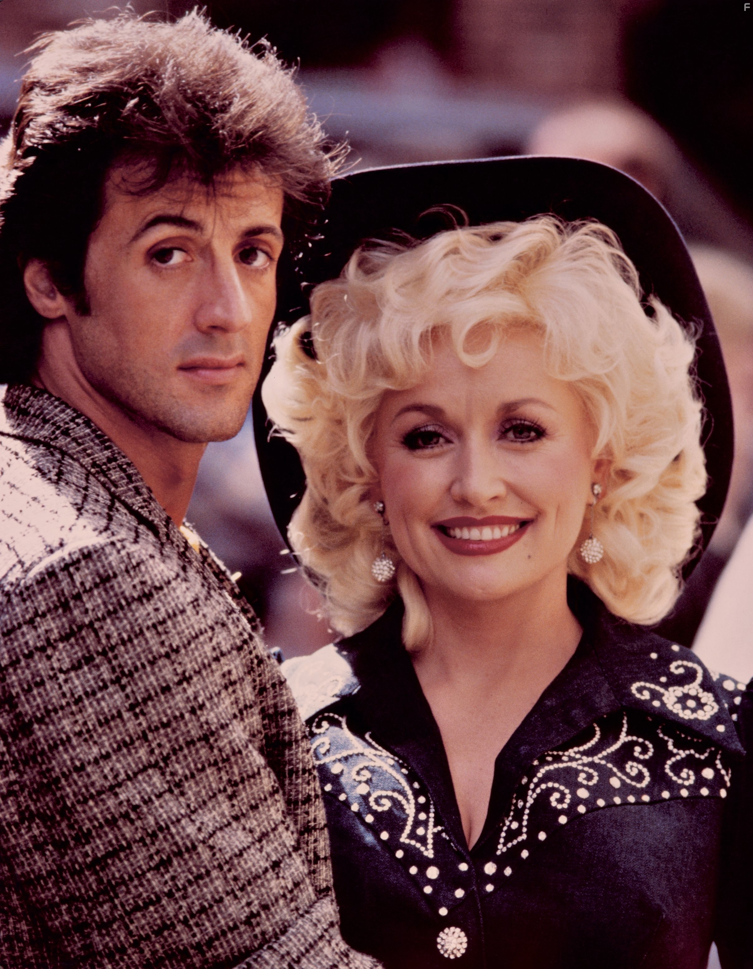 Sylvester Stallone and Dolly Parton in Горный хрусталь (1984)