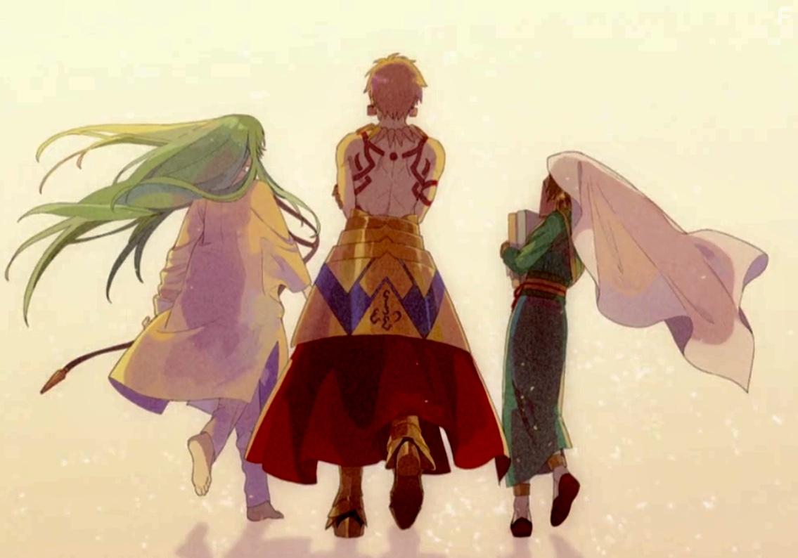 Tomokazu Seki, Y Kobayashi, and Marianne Miller in Fate/Grand Order: Zettai Maju Sensen Babylonia: Awakening (2020)