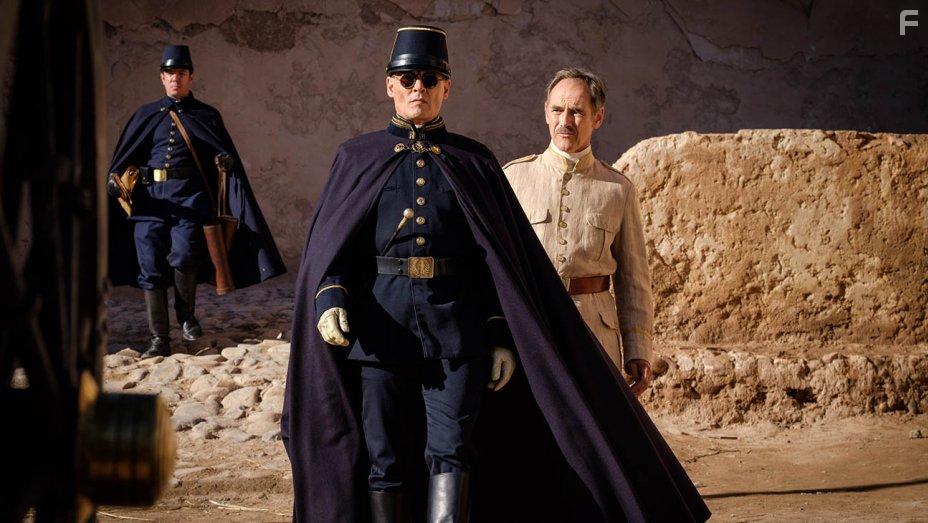 Johnny Depp and Mark Rylance in Waiting for the Barbarians (2019)
