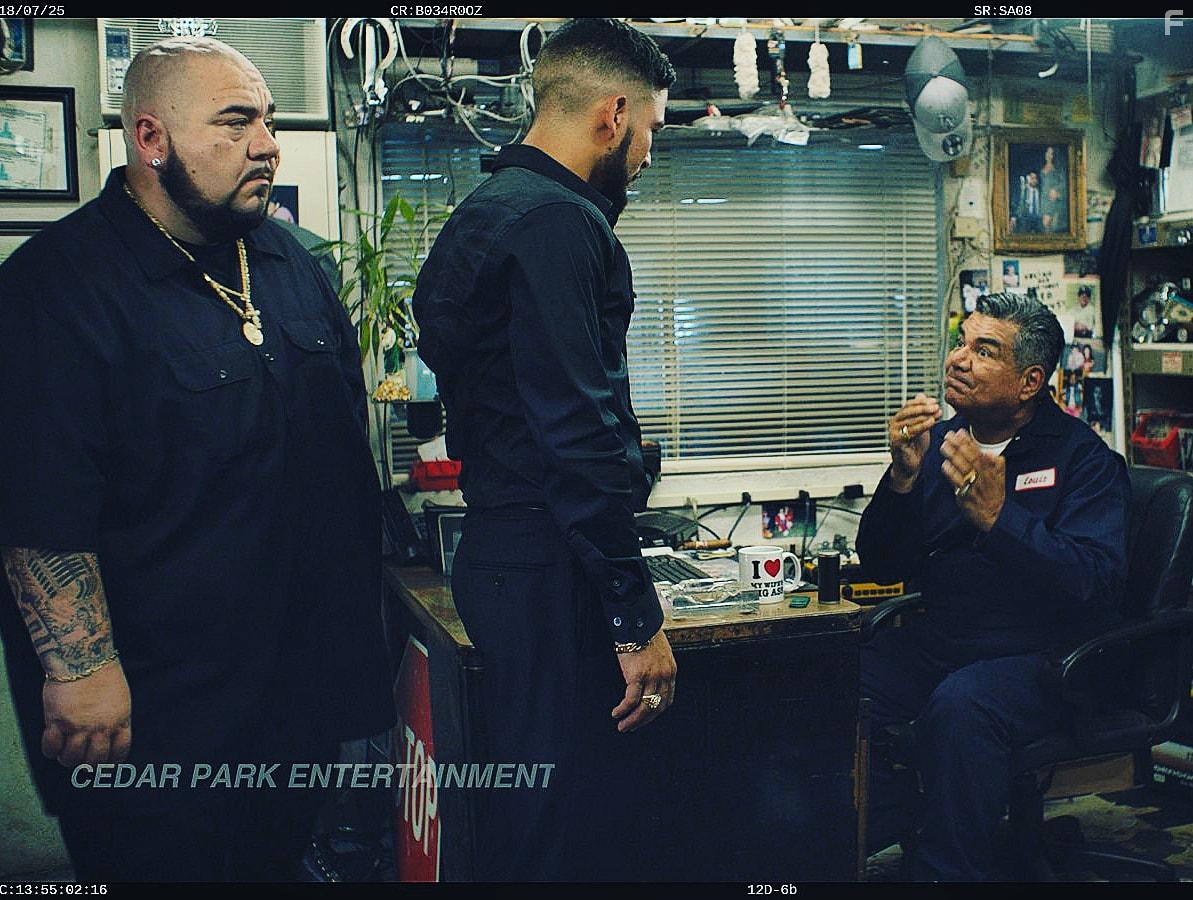 George Lopez, Bobby Soto, and Steve Troublesome Castillo in The Tax Collector (2020)