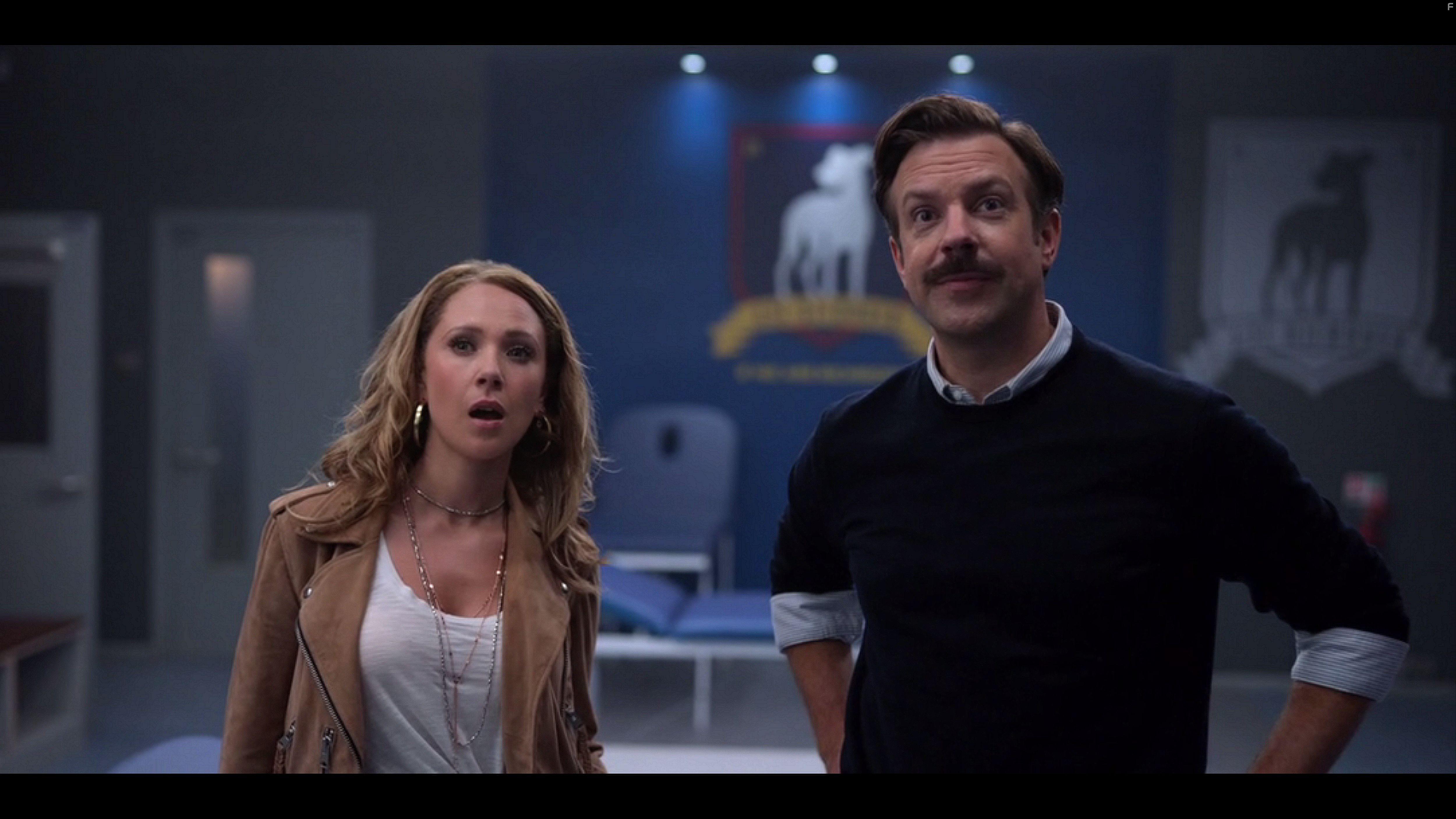 Jason Sudeikis and Juno Temple in Ted Lasso (2020)