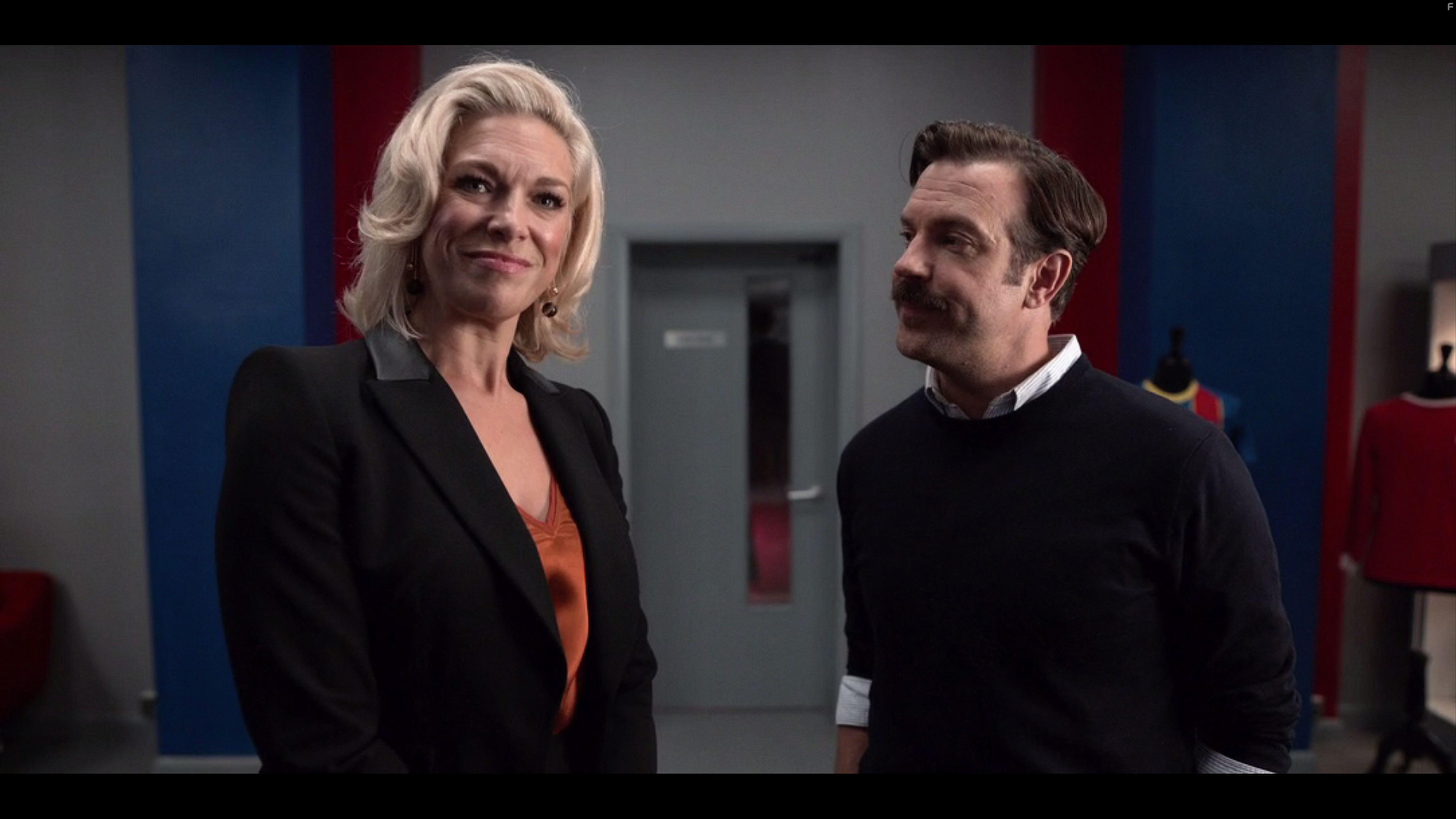 Jason Sudeikis and Hannah Waddingham in Ted Lasso (2020)
