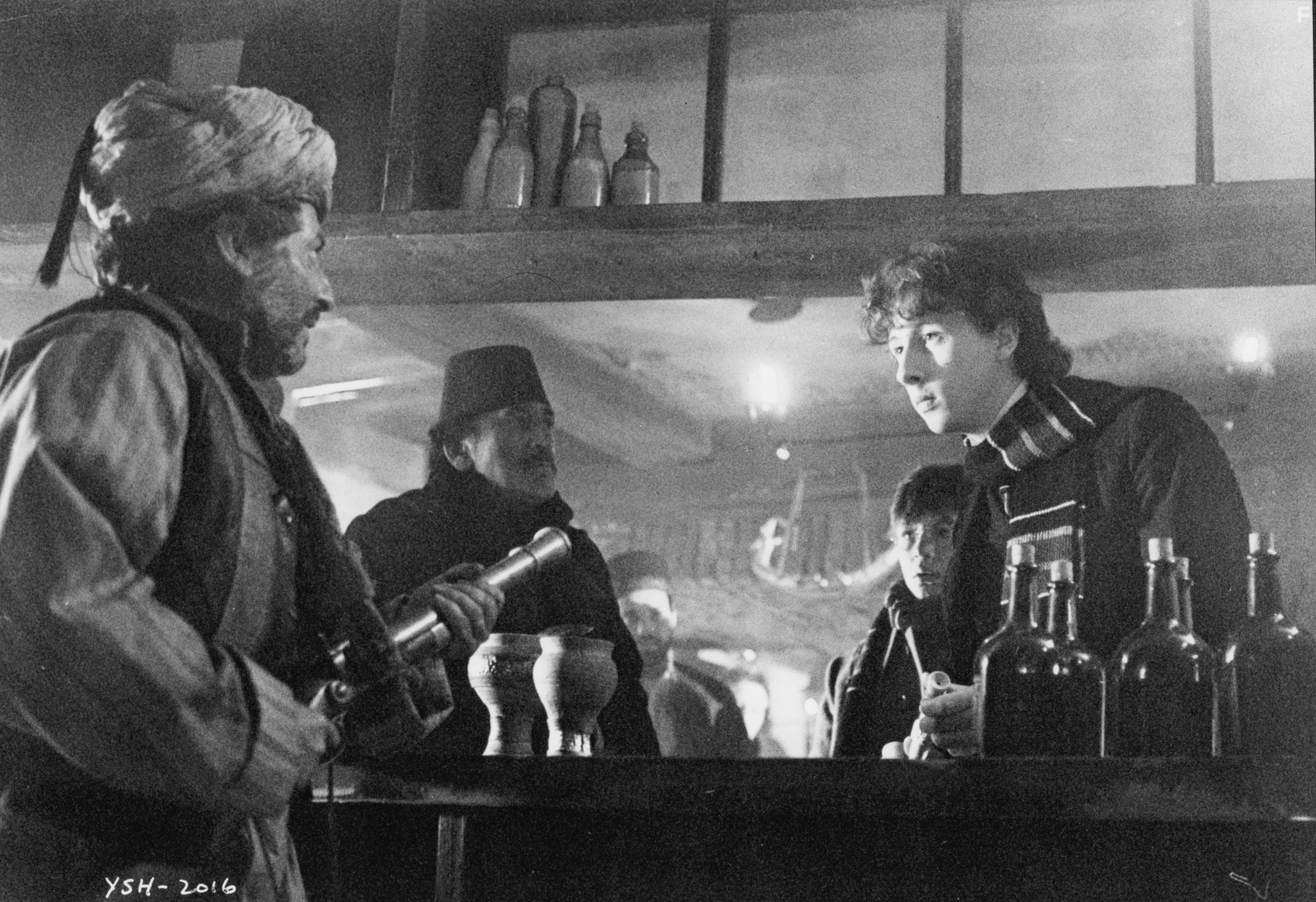 Alan Cox, Nicholas Rowe, and Nadim Sawalha in Молодой Шерлок Холмс (1985)