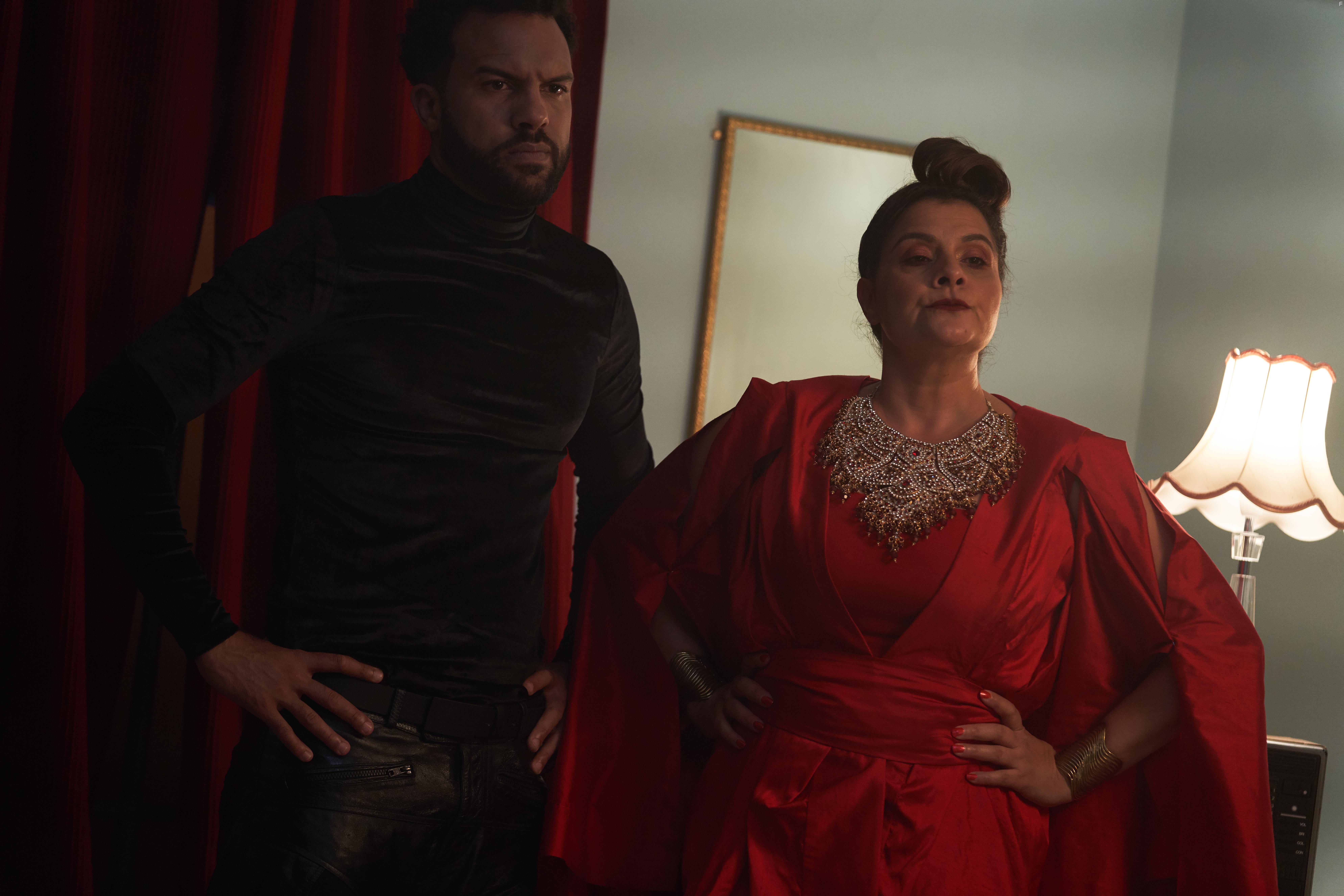 Nina Wadia and O-T Fagbenle in Maxxx (2020)