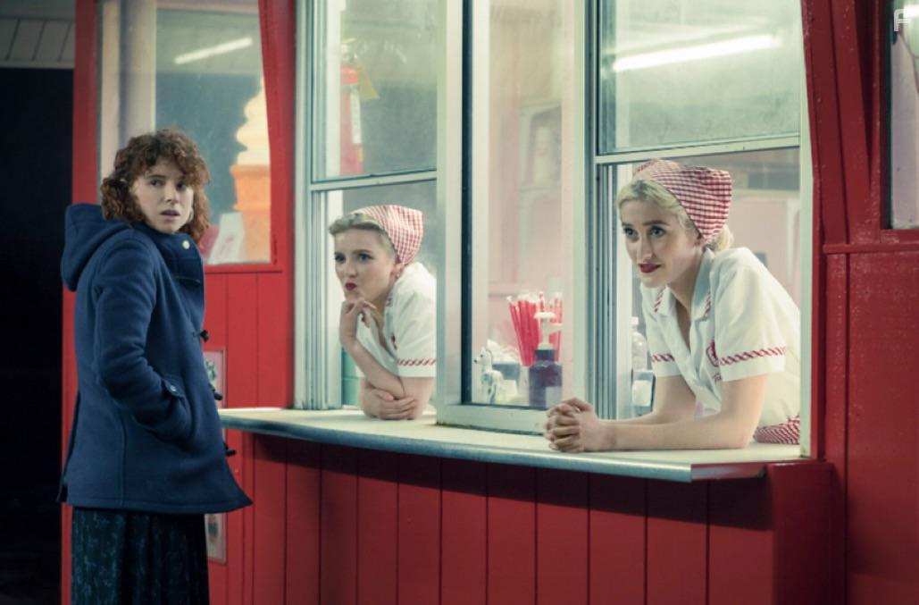 Jessie Buckley, Abby Quinn, and Hadley Robinson in I'm Thinking of Ending Things (2020)