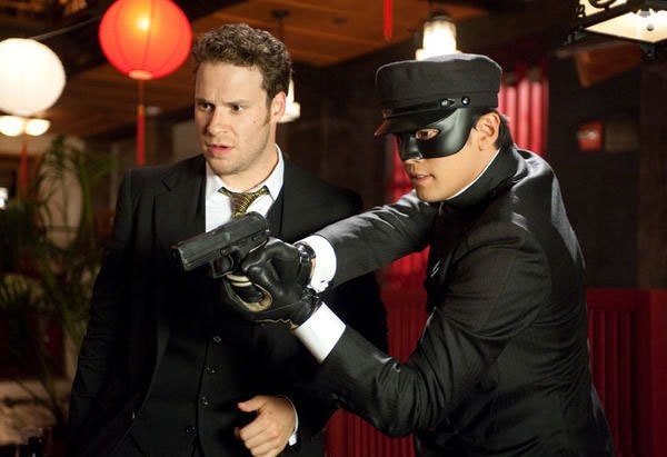 Seth Rogen and Jay Chou in Зеленый шершень (2011)
