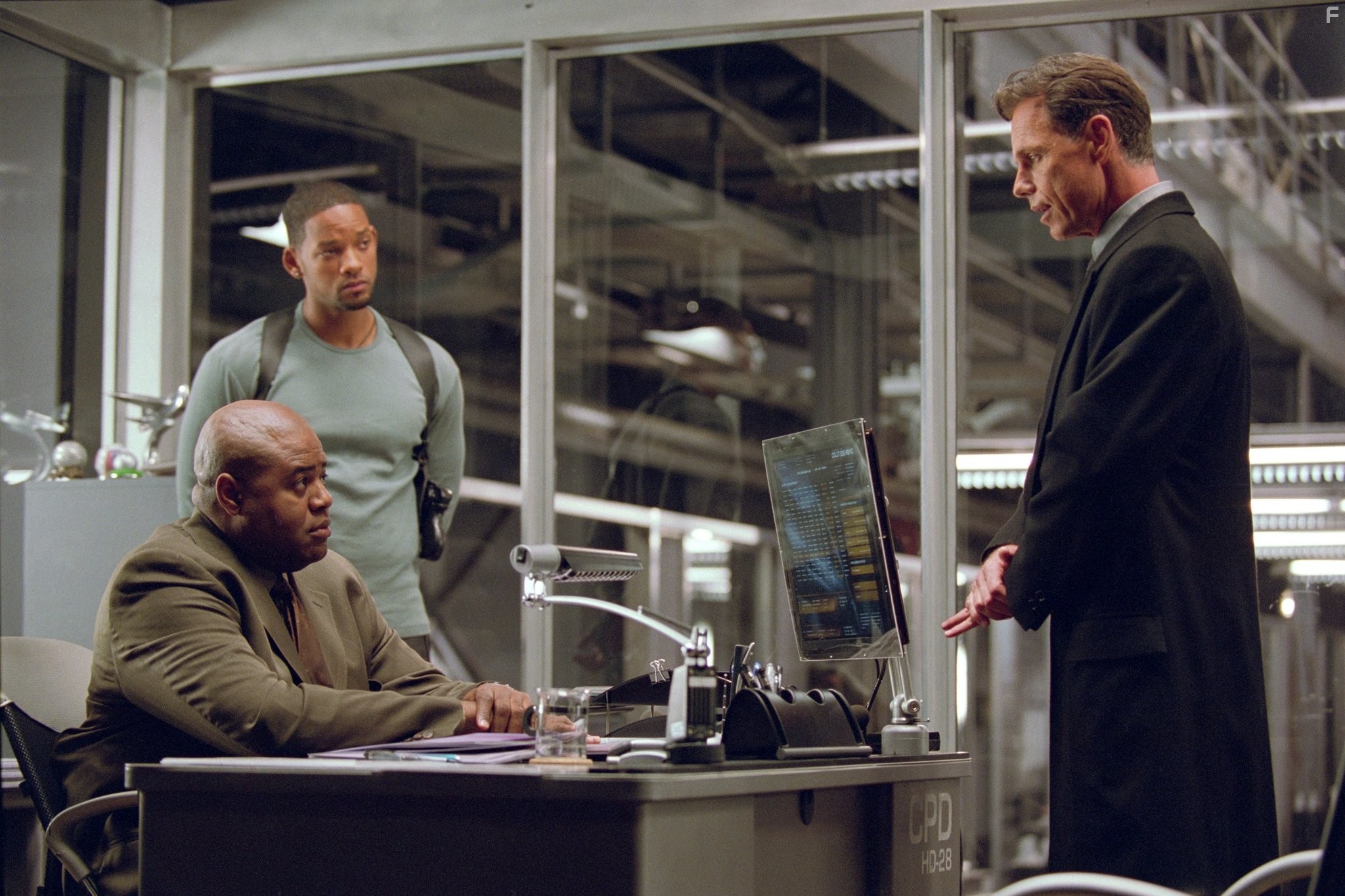 Will Smith, Bruce Greenwood, and Chi McBride in Я, робот (2004)