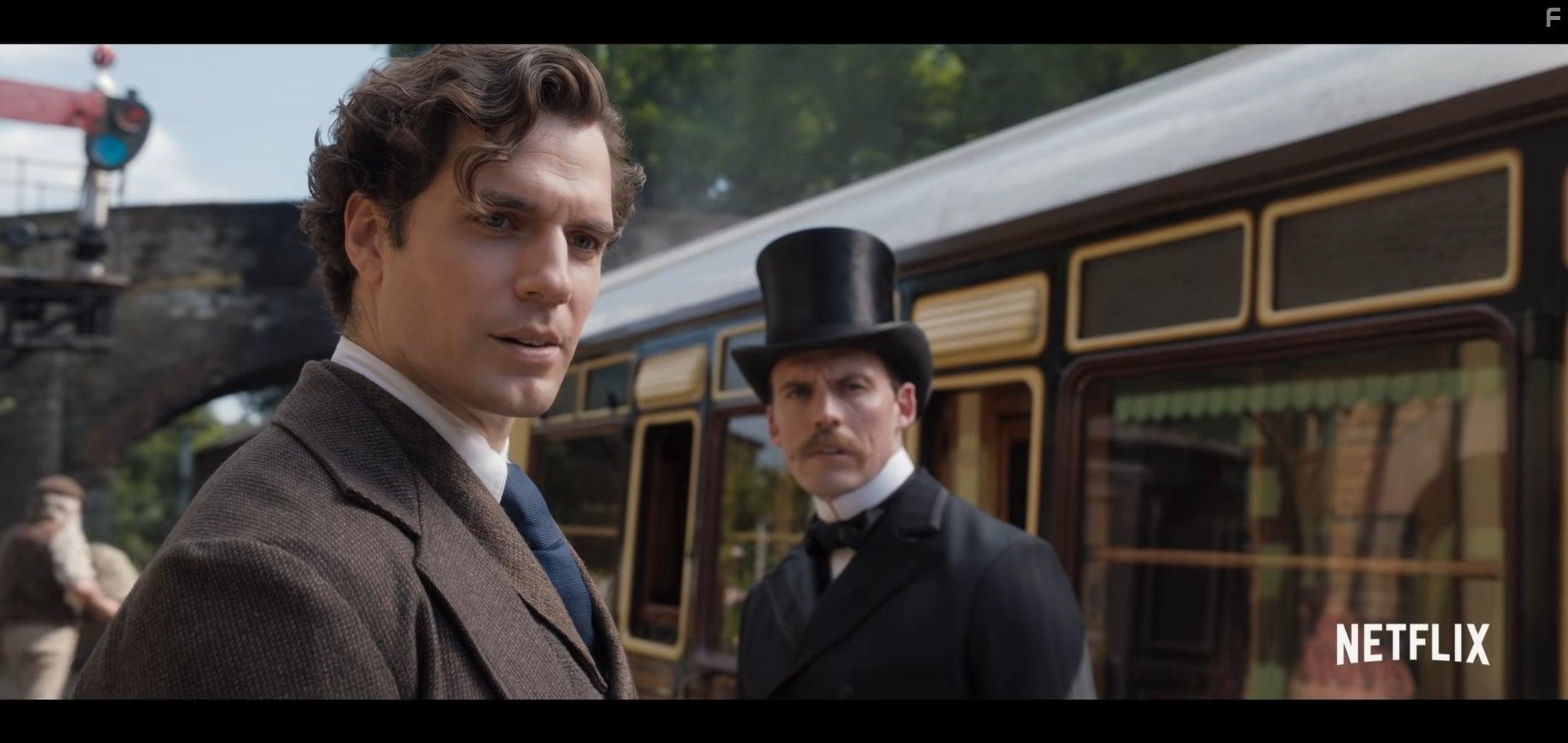 Henry Cavill and Sam Claflin in Enola Holmes (2020)