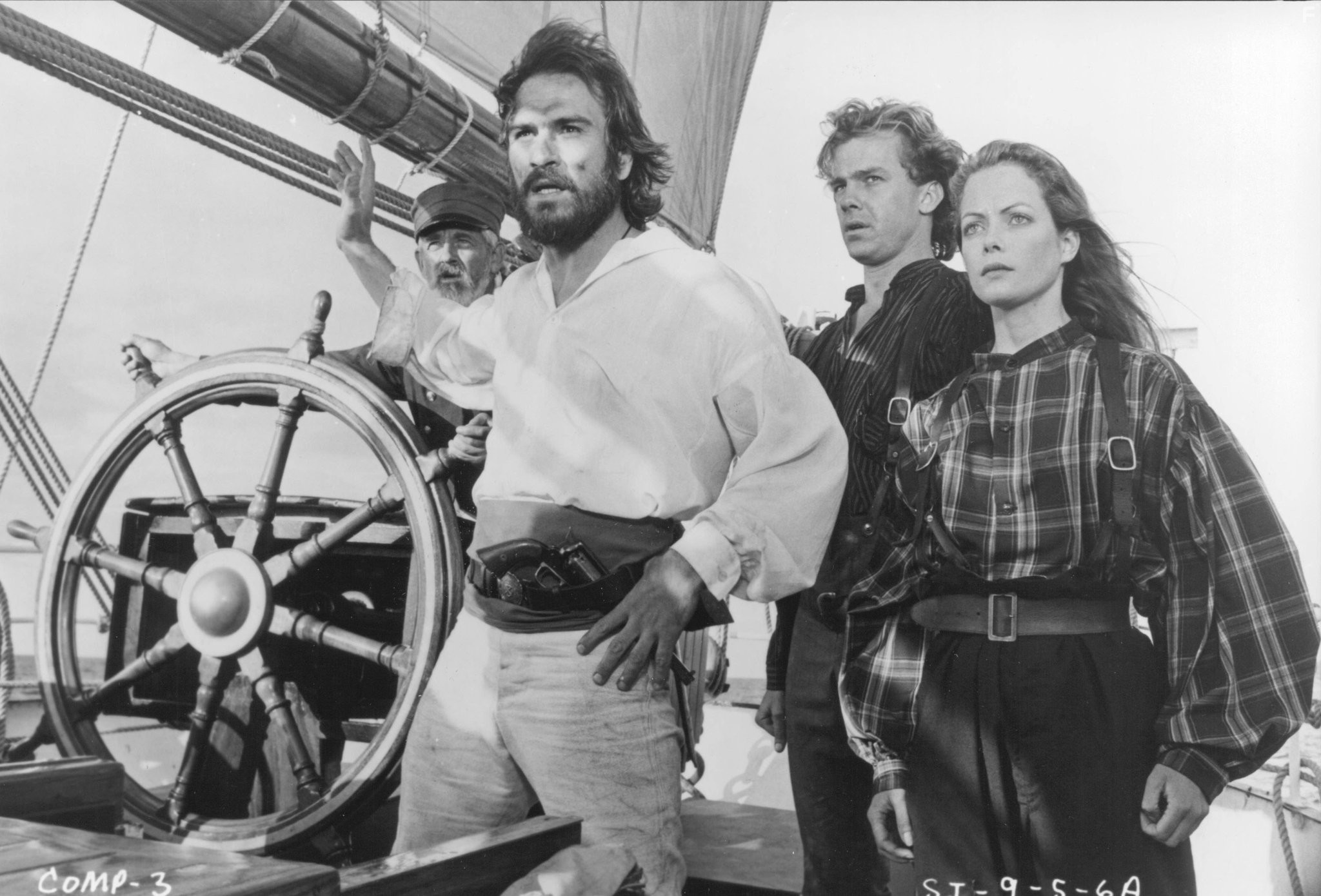 Tommy Lee Jones, Michael O'Keefe, and Jenny Seagrove in Нэйт и Хейс (1983)