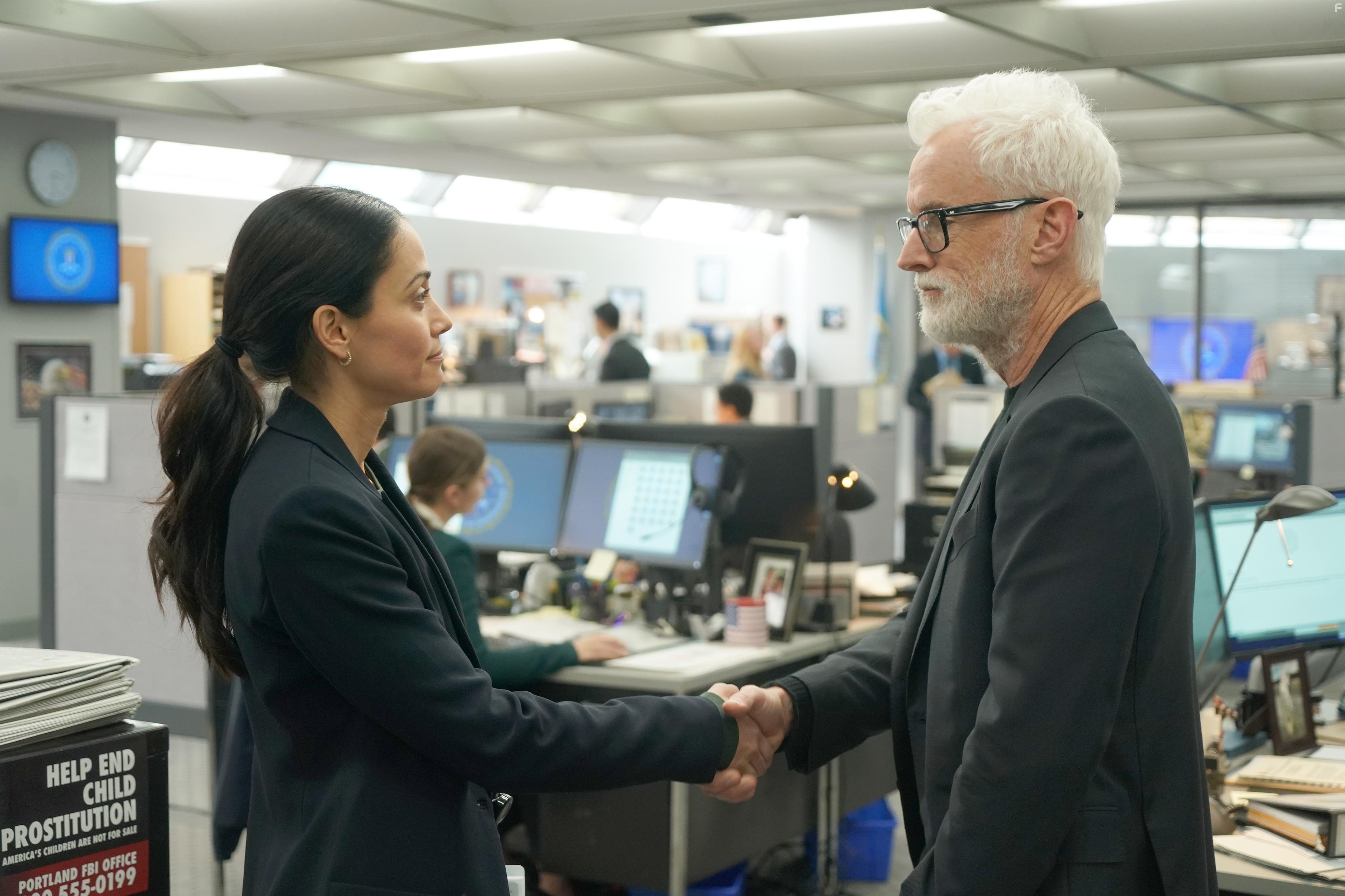 John Slattery and Fernanda Andrade in Next (2020)