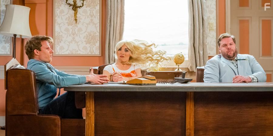 Henry Lewis, Bryony Corrigan, and Dave Hearn in The Goes Wrong Show: Ninety Degrees (2020)