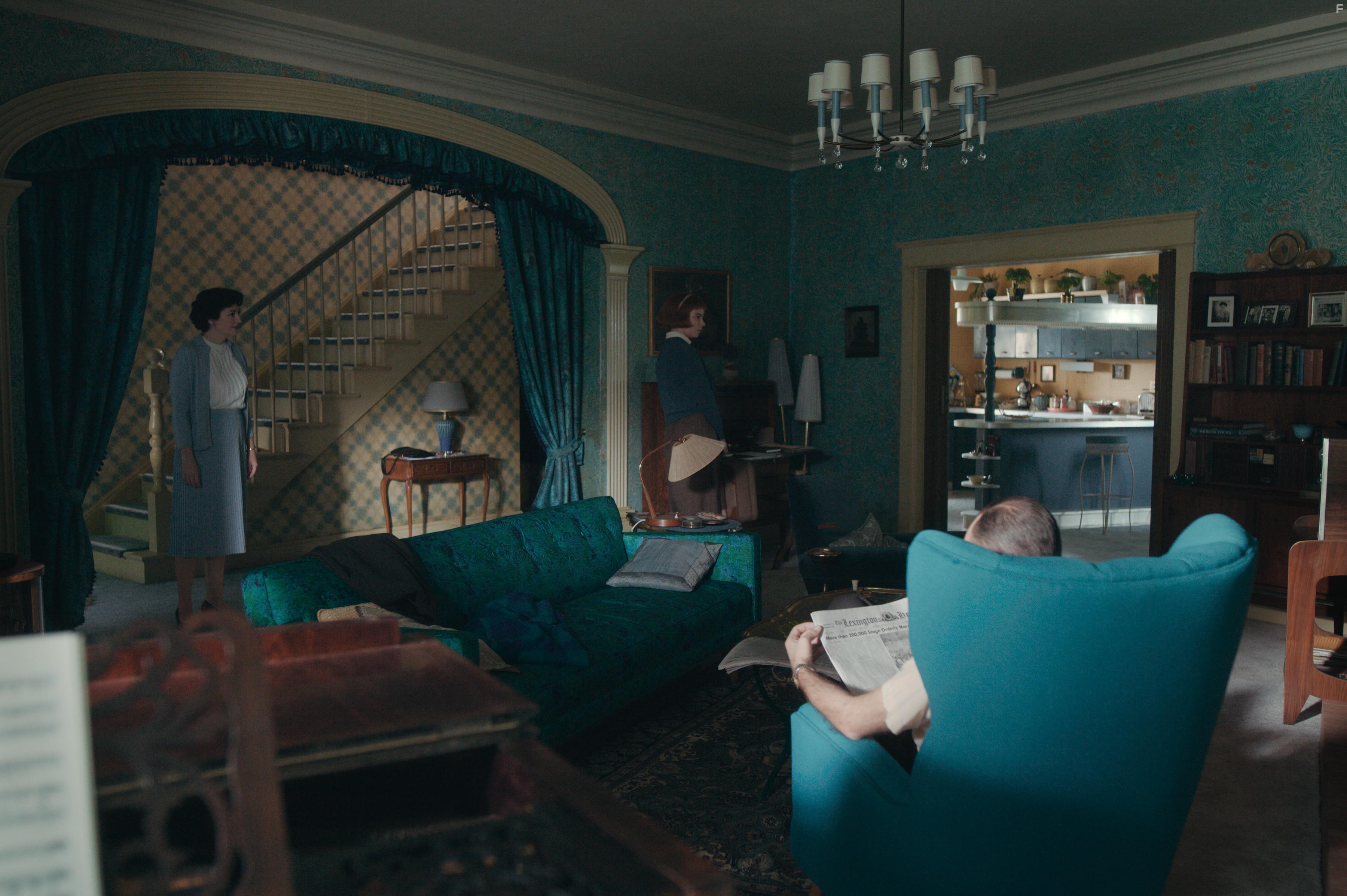 Patrick Kennedy, Marielle Heller, and Anya Taylor-Joy in The Queen's Gambit (2020)