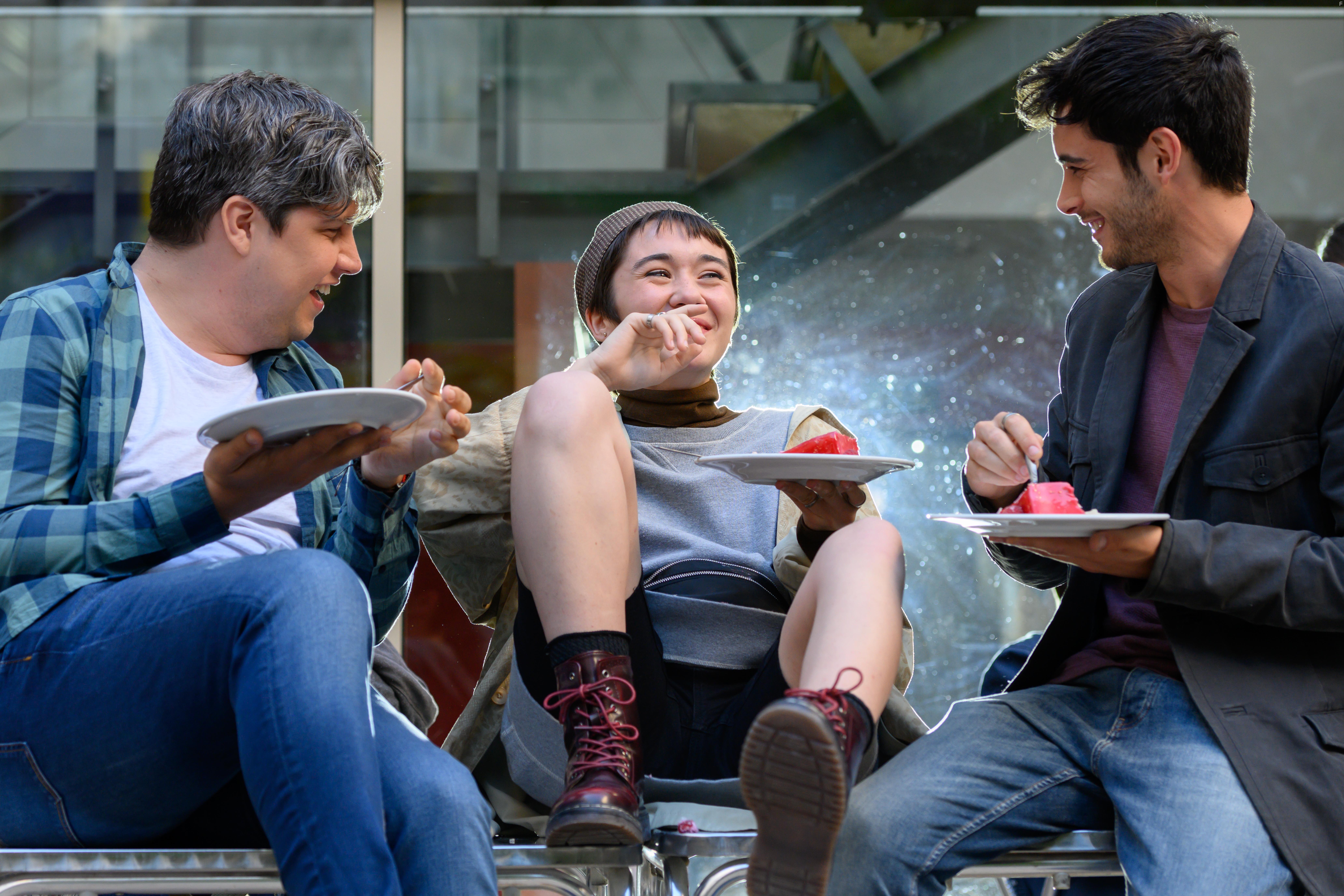 David Solans, Zoe Stein, and Carlos Indriago in Merl. Sapere Aude (2019)