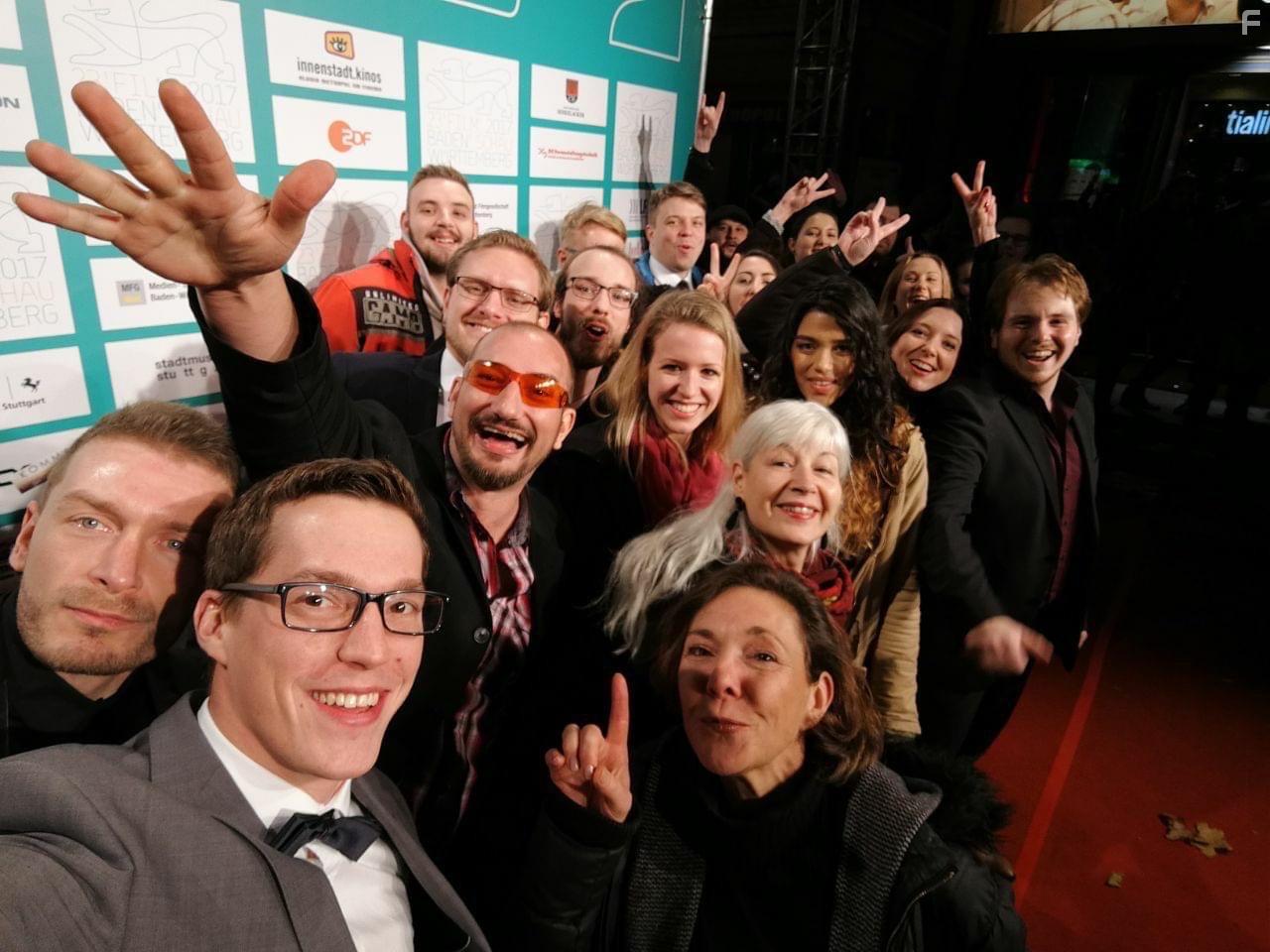 Tobias Kerll and Rene Bauer at an event for White Pillow (2017)