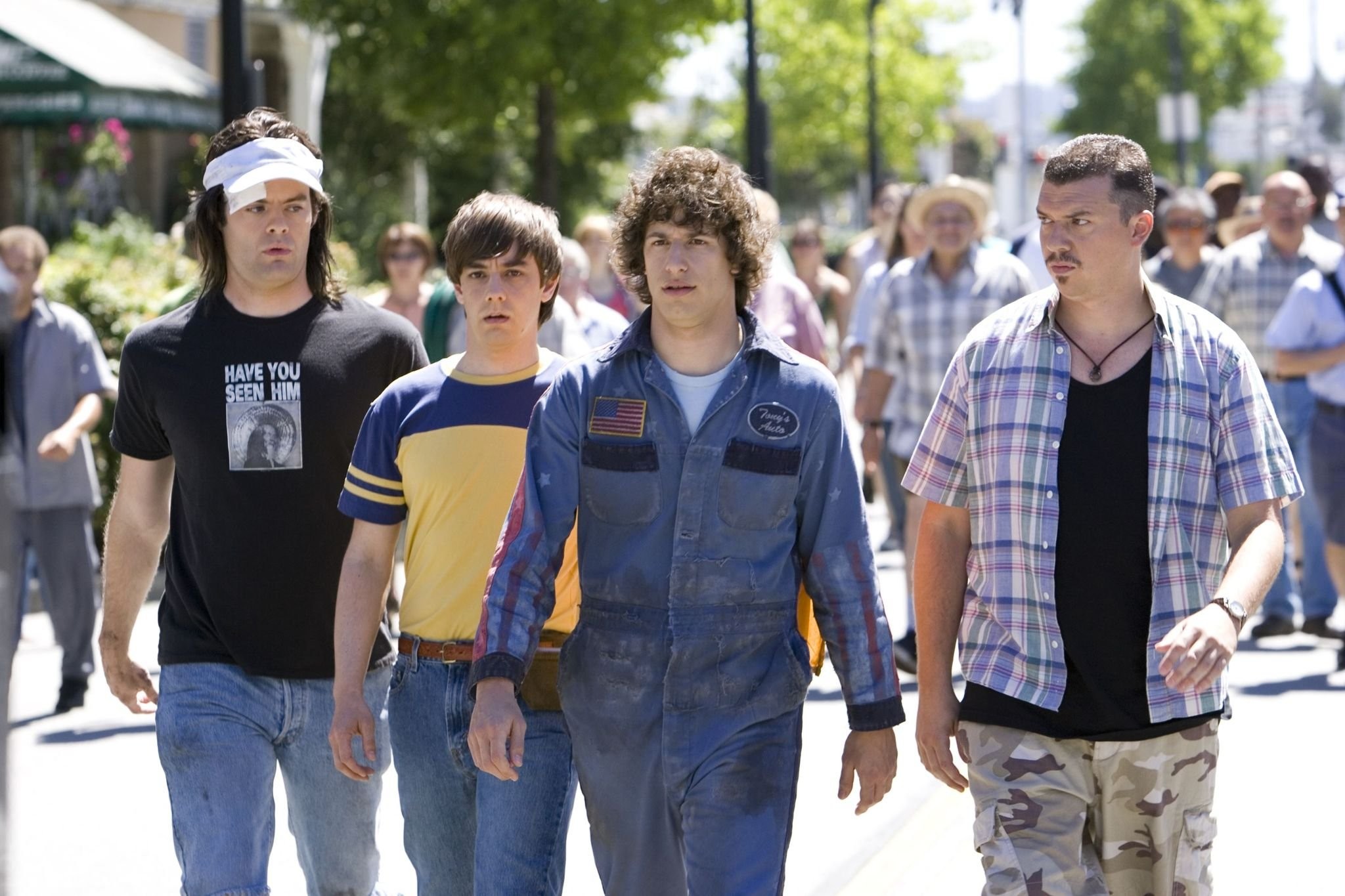 Bill Hader, Danny McBride, Jorma Taccone, and Andy Samberg in Лихач (2007)