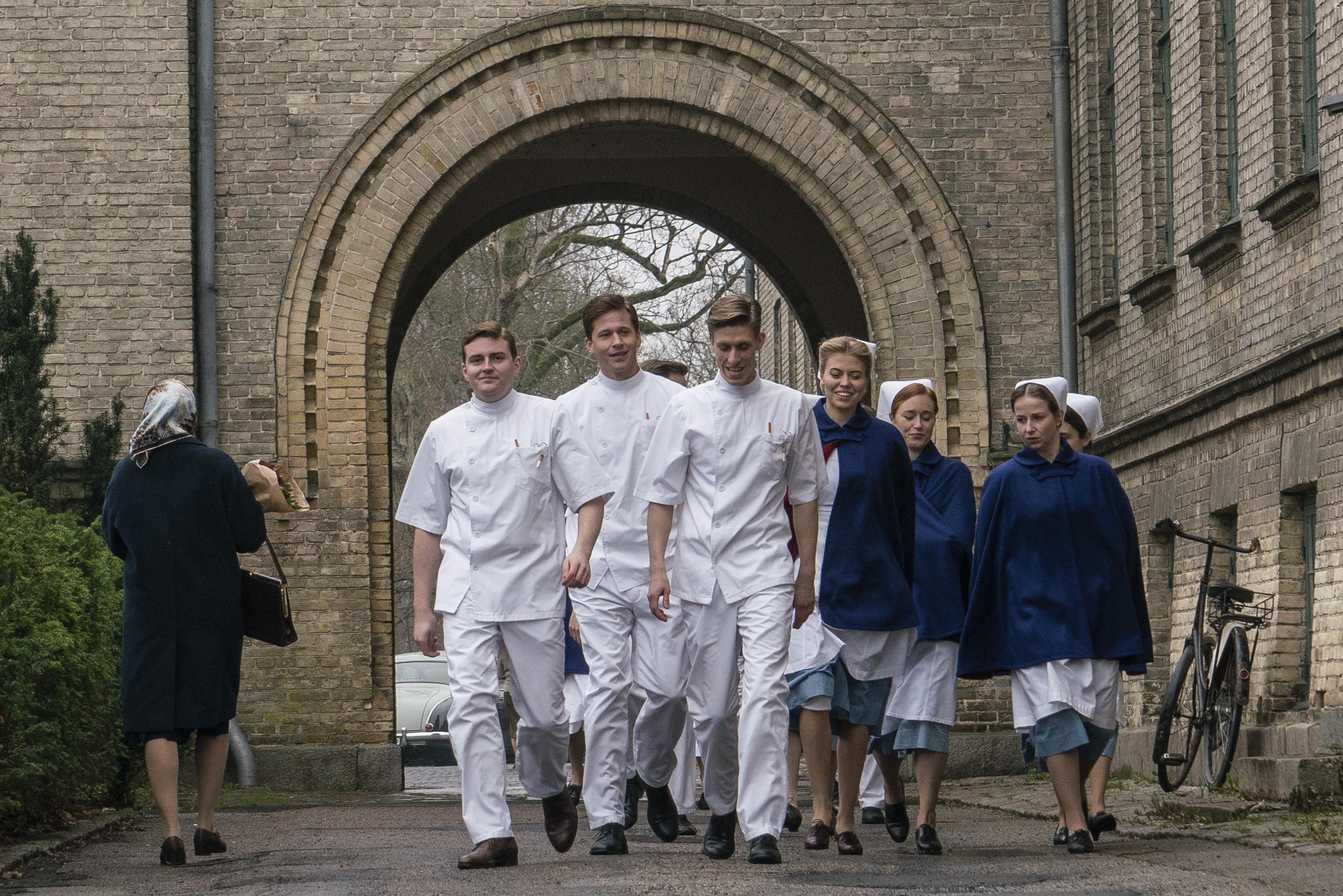 Anna Stokholm, Mikkel Hilgart, Jesper Groth, and Jakob kerlind in Sygeplejeskolen (2018)