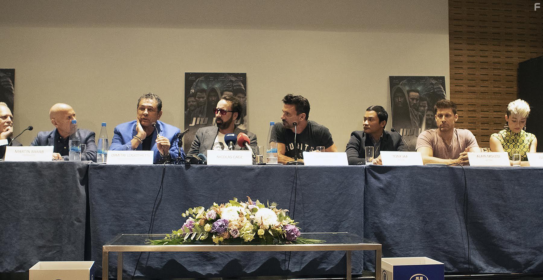 Nicolas Cage, Martin J. Barab, Frank Grillo, Dimitri Logothetis, Tony Jaa, JuJu Chan, and Alain Moussi in Jiu Jitsu (2020)
