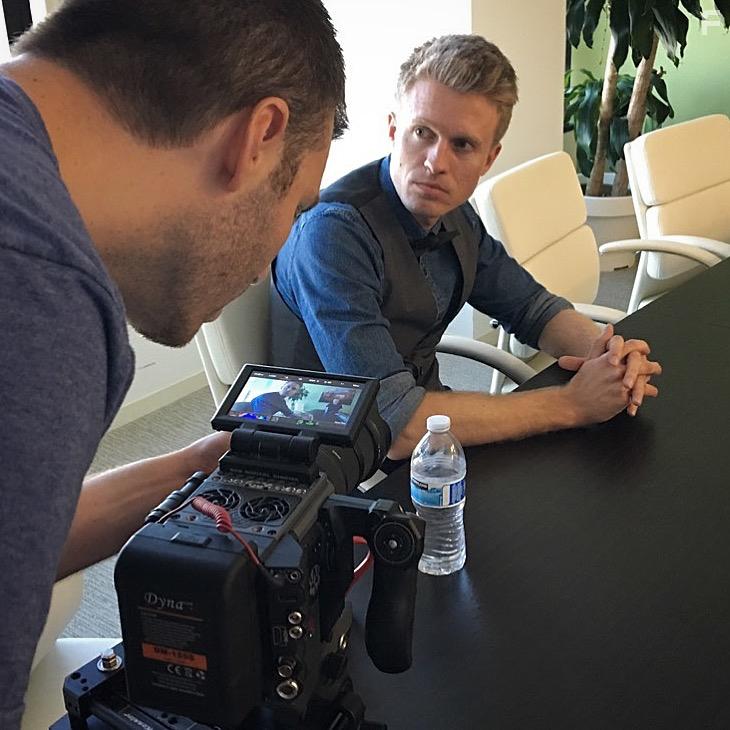 Nate Golon on the set of the feature film "Disrupted"