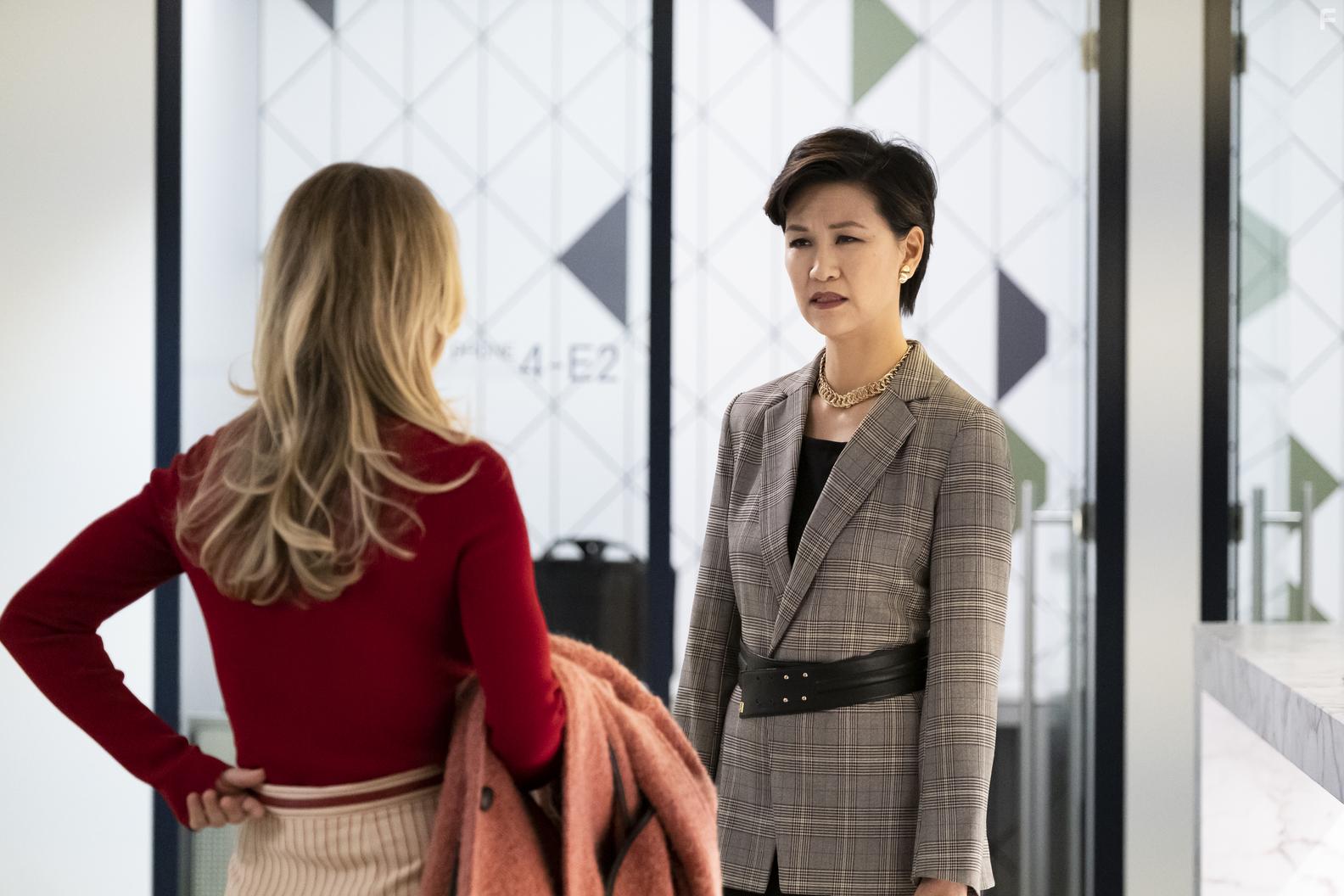 Cindy Cheung and Kaley Cuoco in The Flight Attendant: Rabbits (2020)