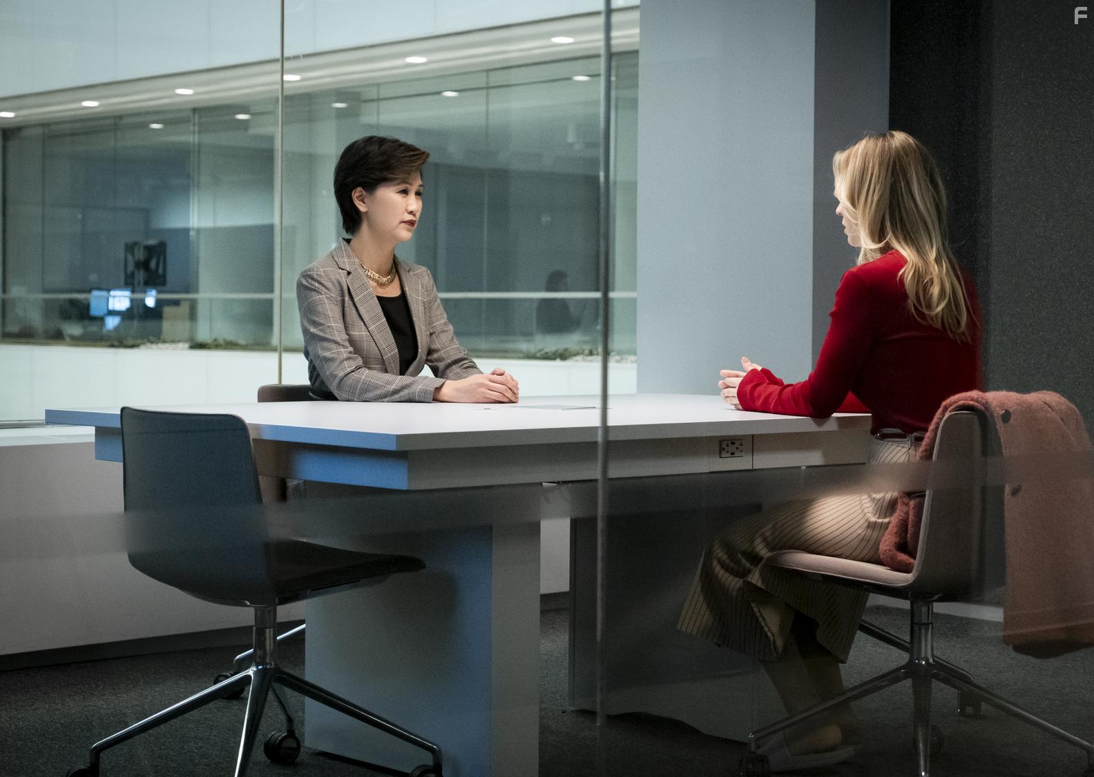 Cindy Cheung and Kaley Cuoco in The Flight Attendant: Rabbits (2020)