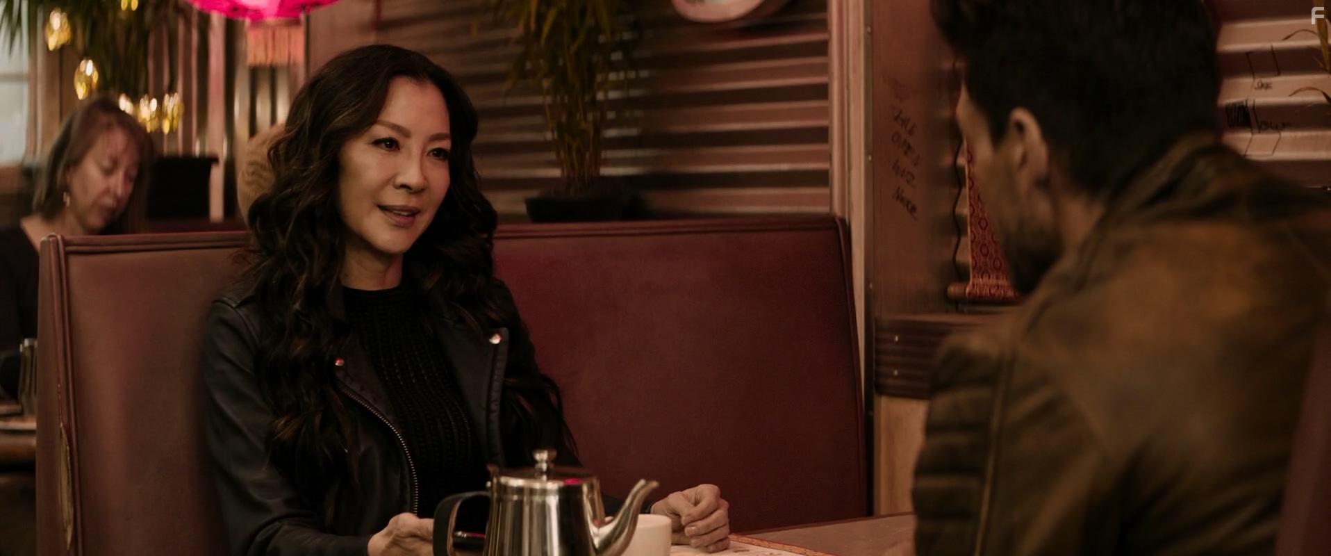 Michelle Yeoh and Frank Grillo in Boss Level