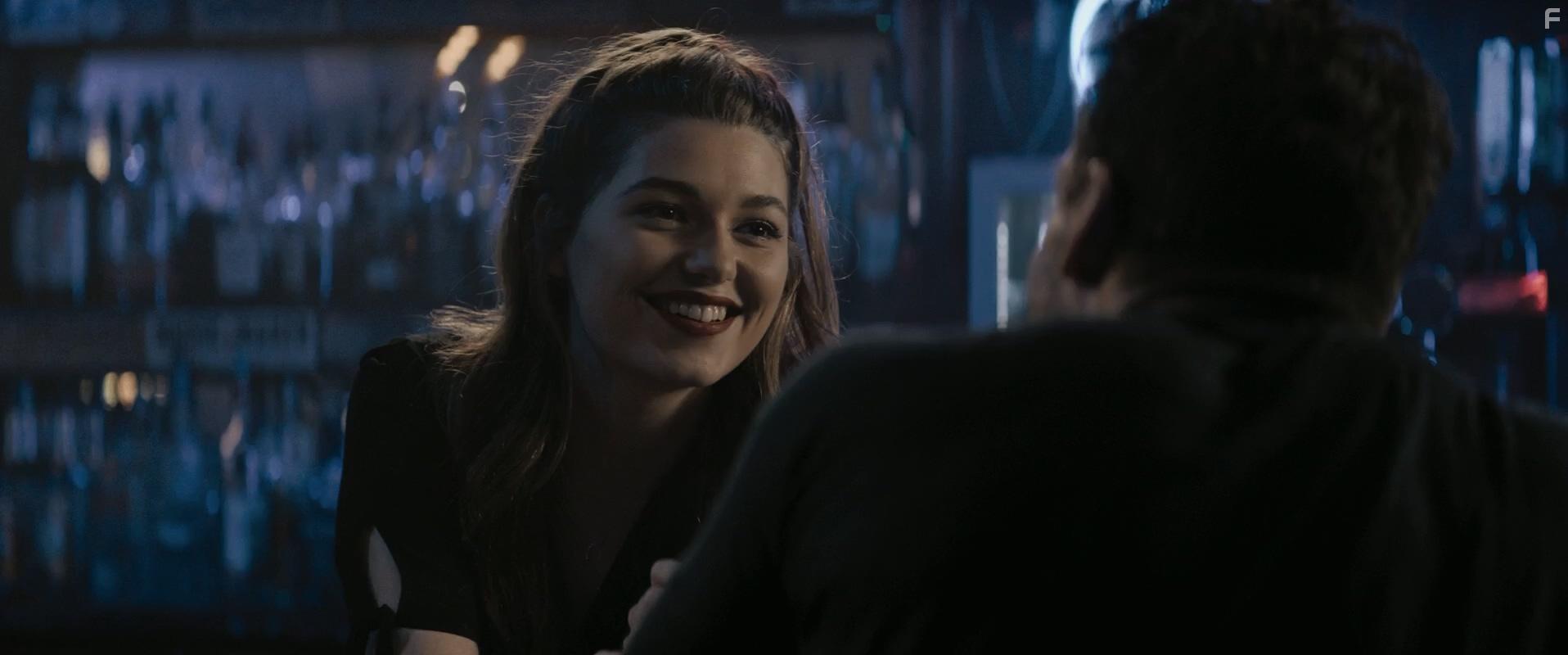 Frank Grillo and Mathilde Ollivier in Boss Level