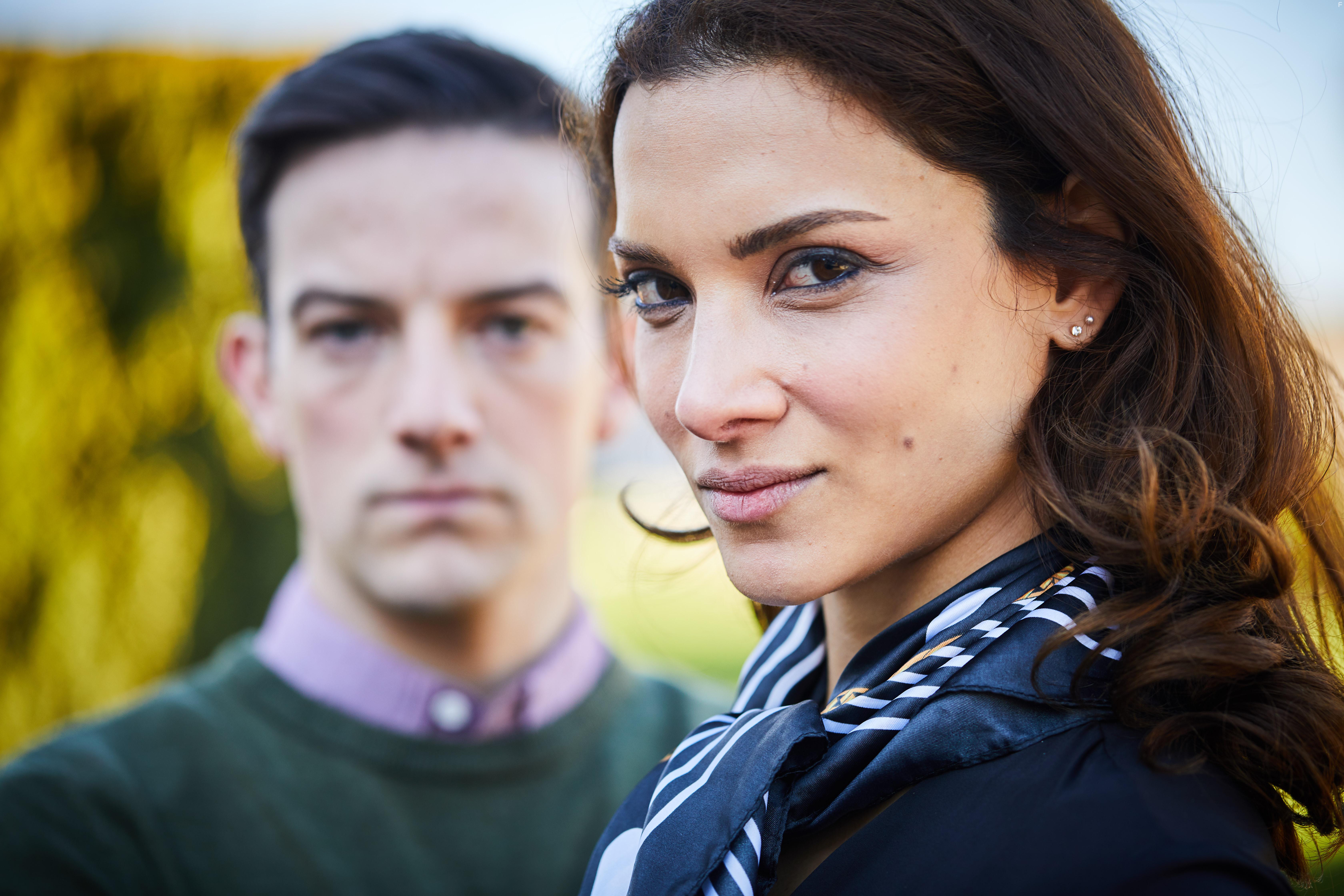 Kevin Guthrie and Amber Rose Revah in Concrete Plans (2020)