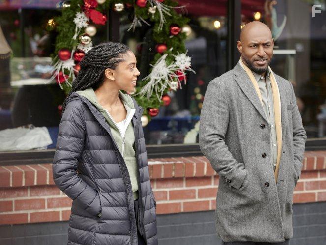 Adrian Holmes and Rhinnan Payne in The Christmas Doctor (2020)