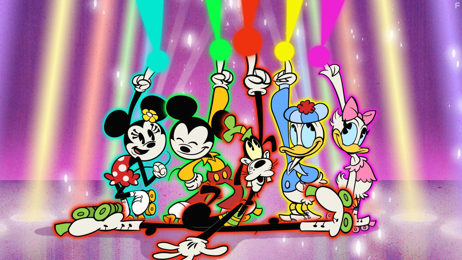 Tony Anselmo, Chris Diamantopoulos, Bill Farmer, Tress MacNeille, and Kaitlyn Robrock in The Wonderful World of Mickey Mouse (2020)