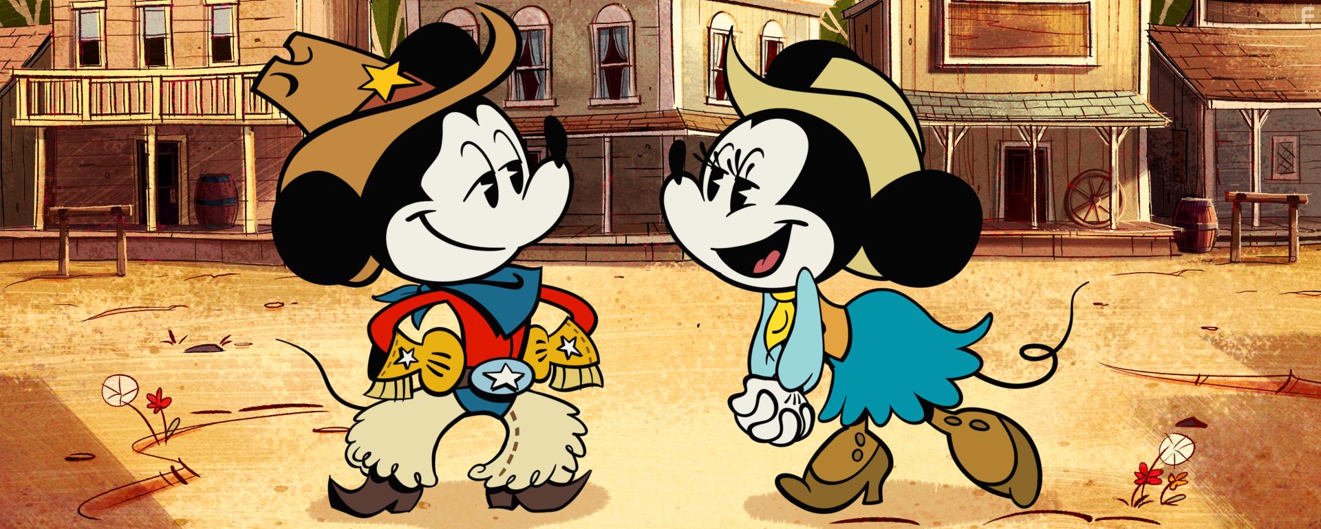 Chris Diamantopoulos and Kaitlyn Robrock in The Wonderful World of Mickey Mouse (2020)