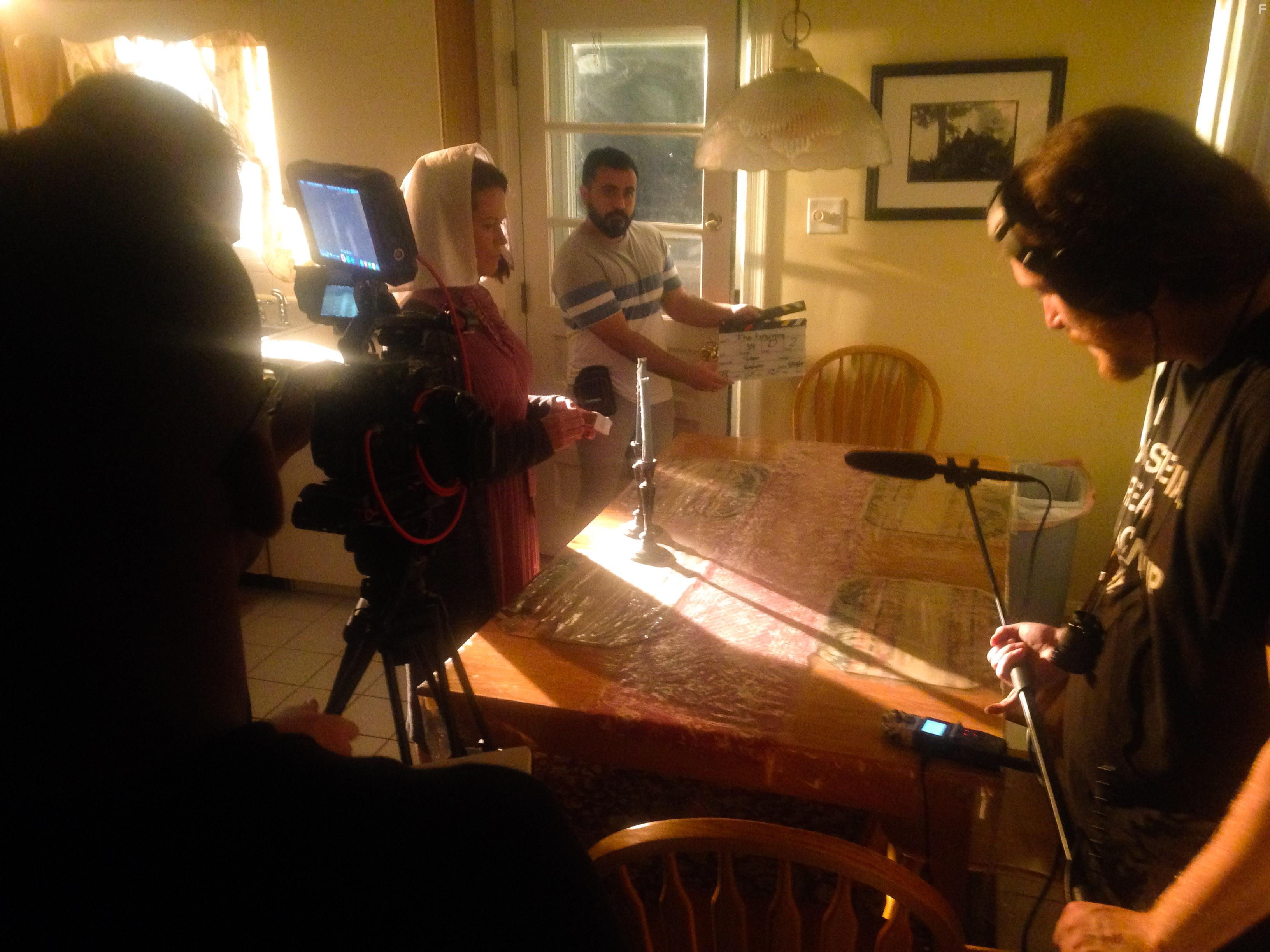 David J. Stern, Matthew Roe, Ross Godwin, Ali Sherafat, and Brandi Dawson in The Forgiving (2020)