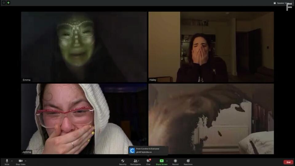 Haley Bishop, Jemma Moore, and Emma Louise Webb at an event for Host (2020)