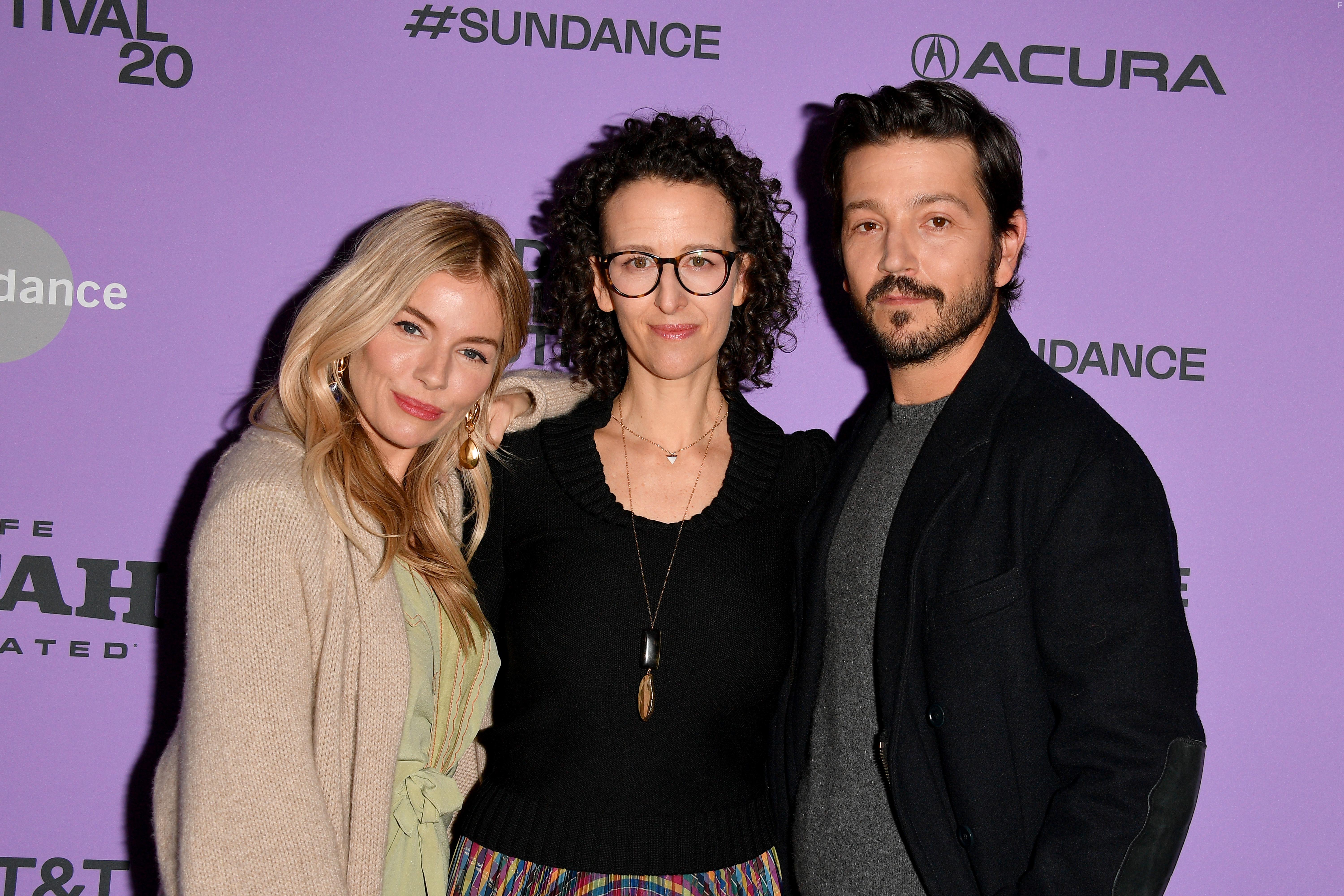 Diego Luna, Sienna Miller, and Tara Miele at an event for Wander Darkly (2020)