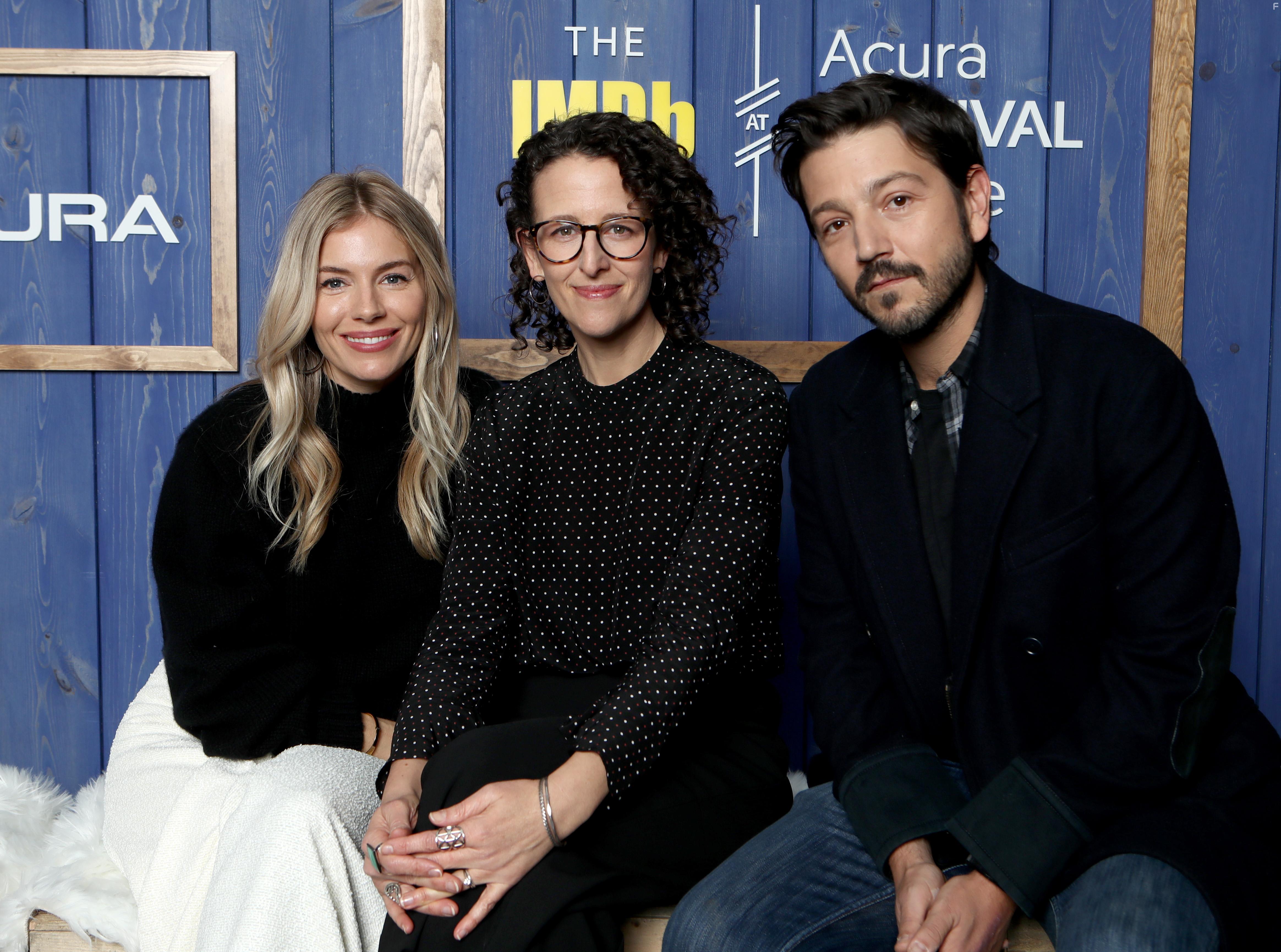Diego Luna, Sienna Miller, and Tara Miele at an event for The IMDb Studio at Sundance: The IMDb Studio at Acura Festival Village (2020)