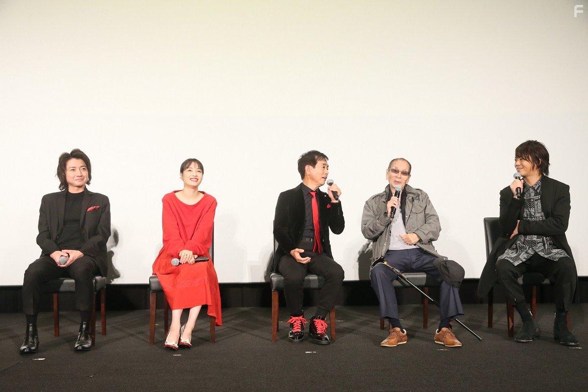 Tatsuya Fujiwara, Kiyoshi Kobayashi, Kan'ichi Kurita, Daisuke Namikawa, and Suzu Hirose at an event for Lupin III: The First (2019)