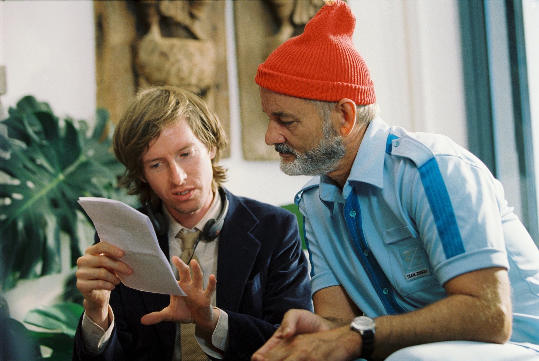 Bill Murray and Wes Anderson in Водная жизнь (2004)