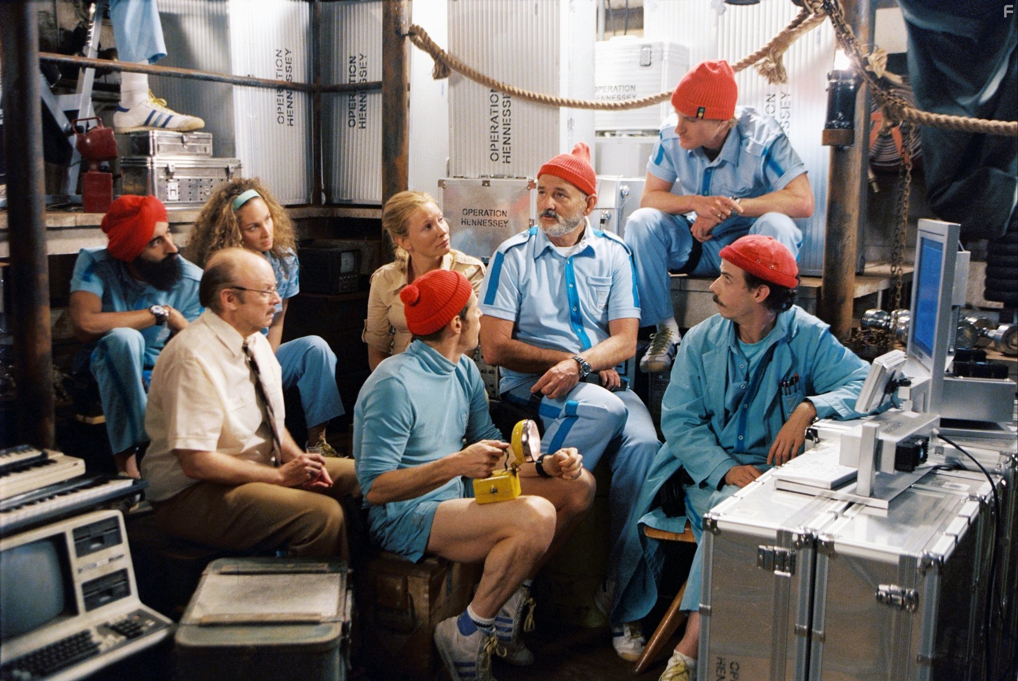 Bill Murray, Willem Dafoe, Cate Blanchett, Bud Cort, Owen Wilson, Robyn Cohen, Noah Taylor, and Waris Ahluwalia in Водная жизнь (2004)